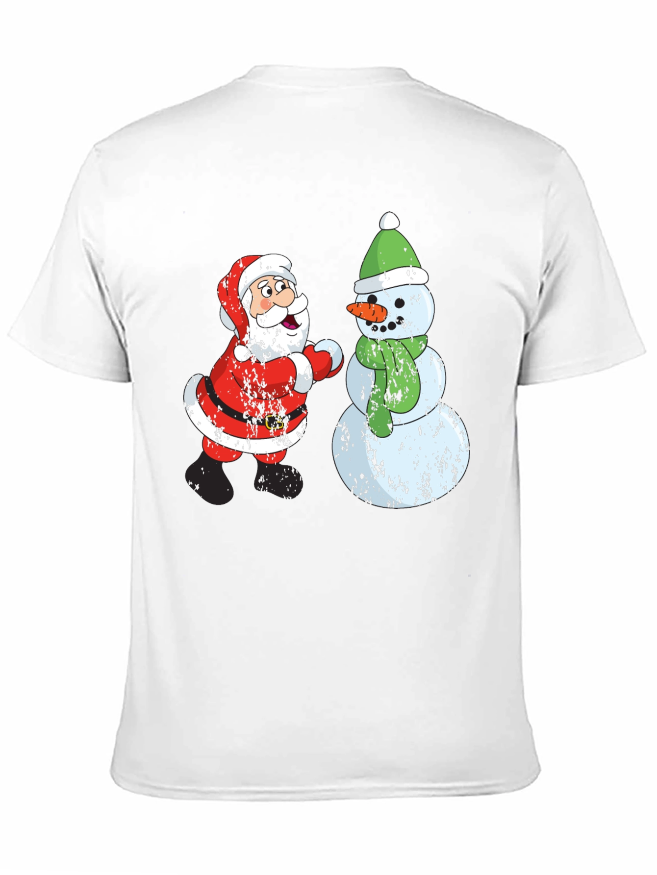 Festive Santa & Snowman Graphic T-Shirt