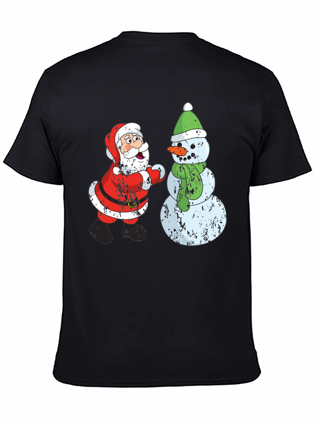 Festive Santa & Snowman Graphic T-Shirt