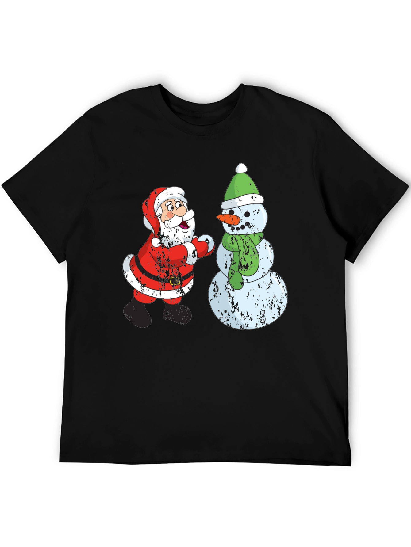 Festive Santa & Snowman Graphic T-Shirt