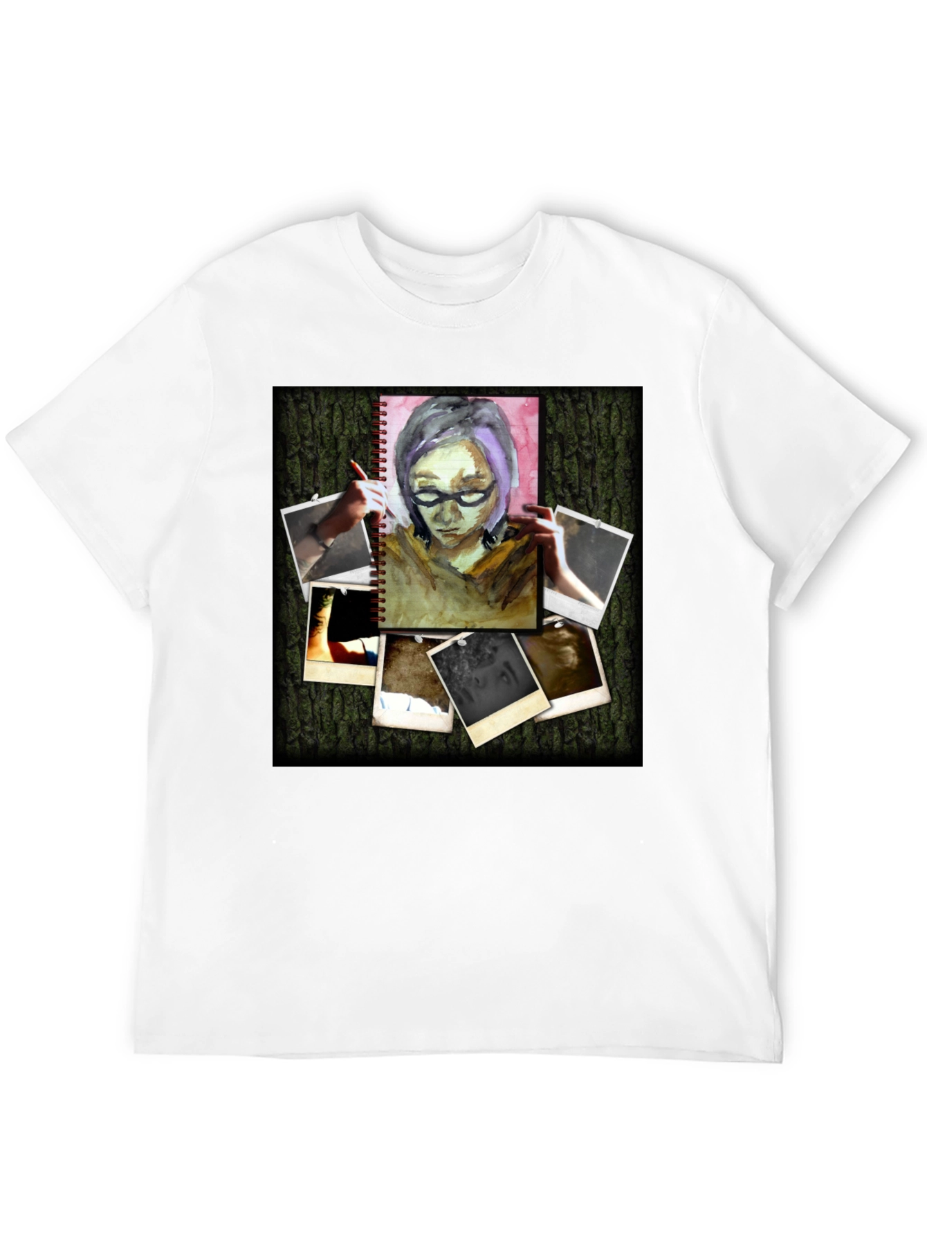Artistic Photo Collage Black T-Shirt
