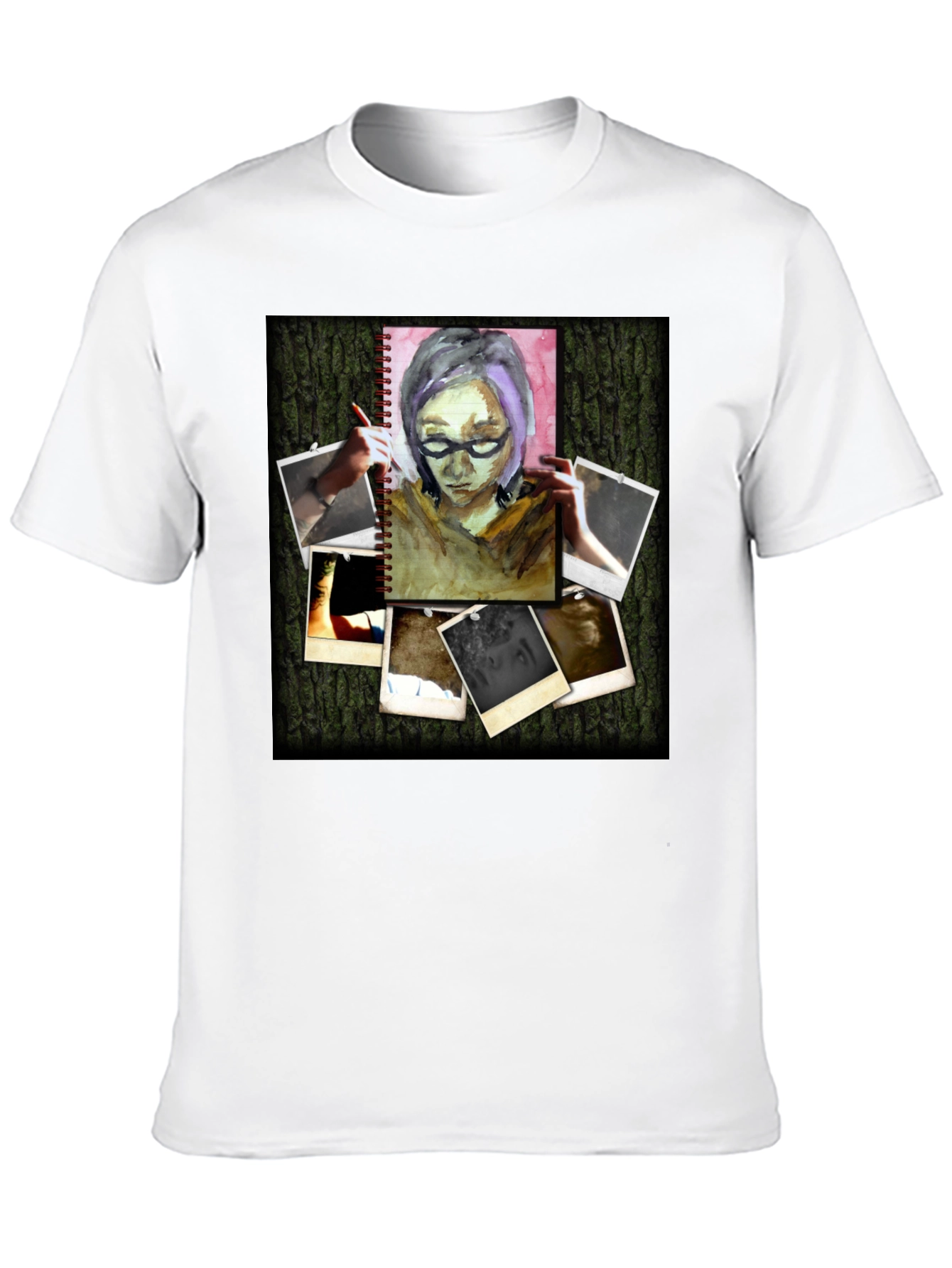 Artistic Photo Collage Black T-Shirt