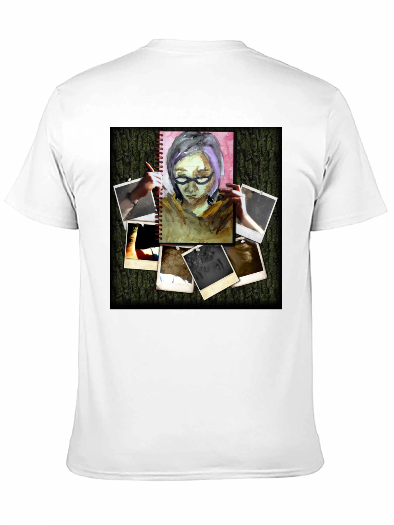 Artistic Photo Collage Black T-Shirt