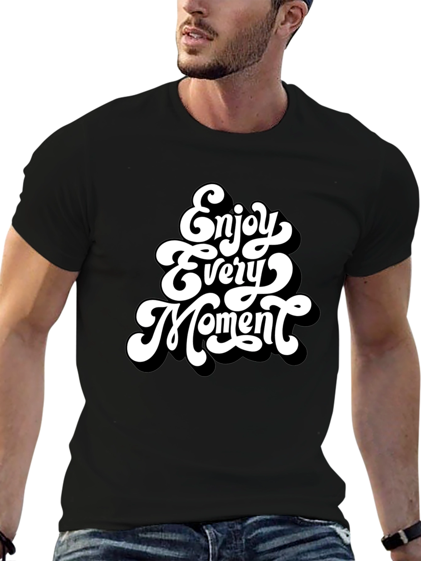 Enjoy Every Moment Black Graphic Tee