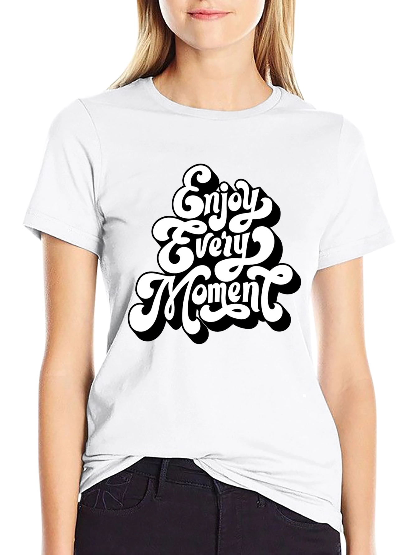 Enjoy Every Moment Black Graphic Tee