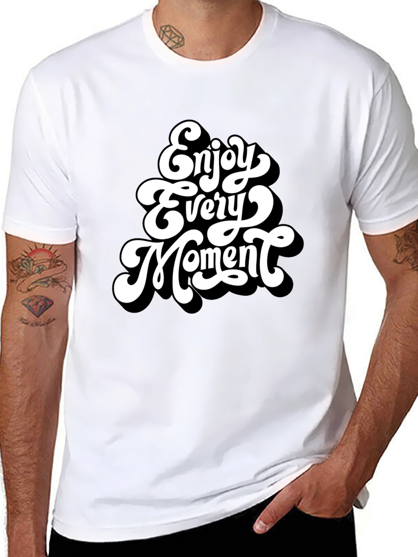 Enjoy Every Moment Black Graphic Tee