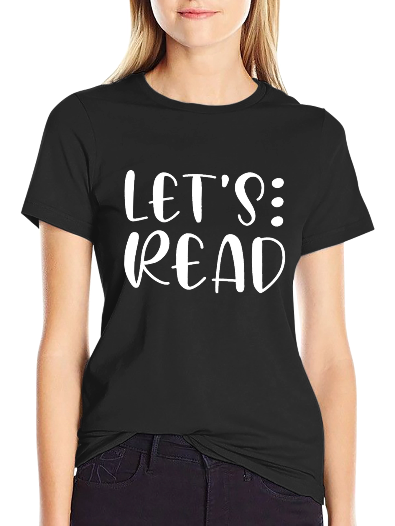 Lets Read Black Graphic Tee