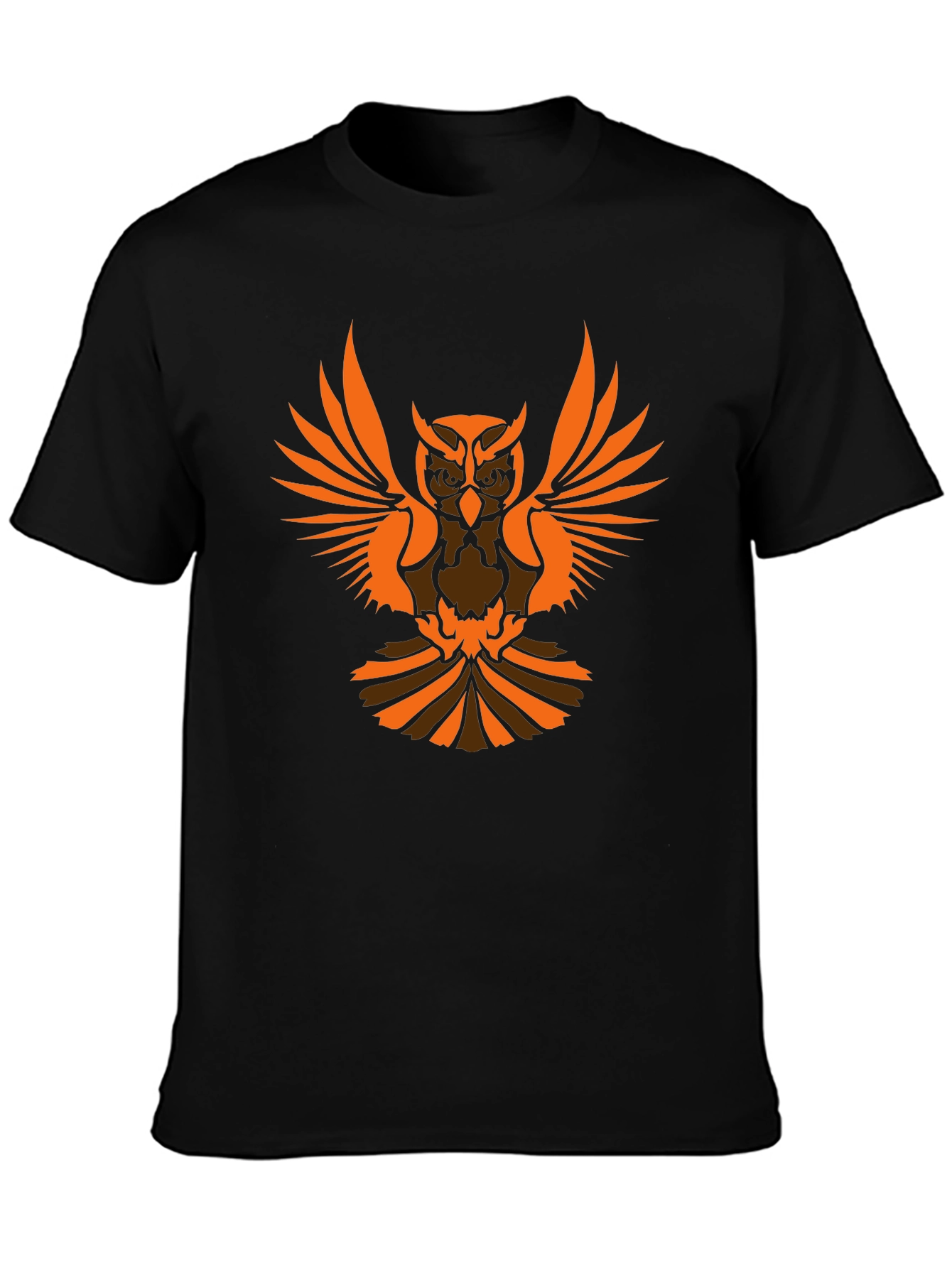 Owl Graphic Print Black T-Shirt