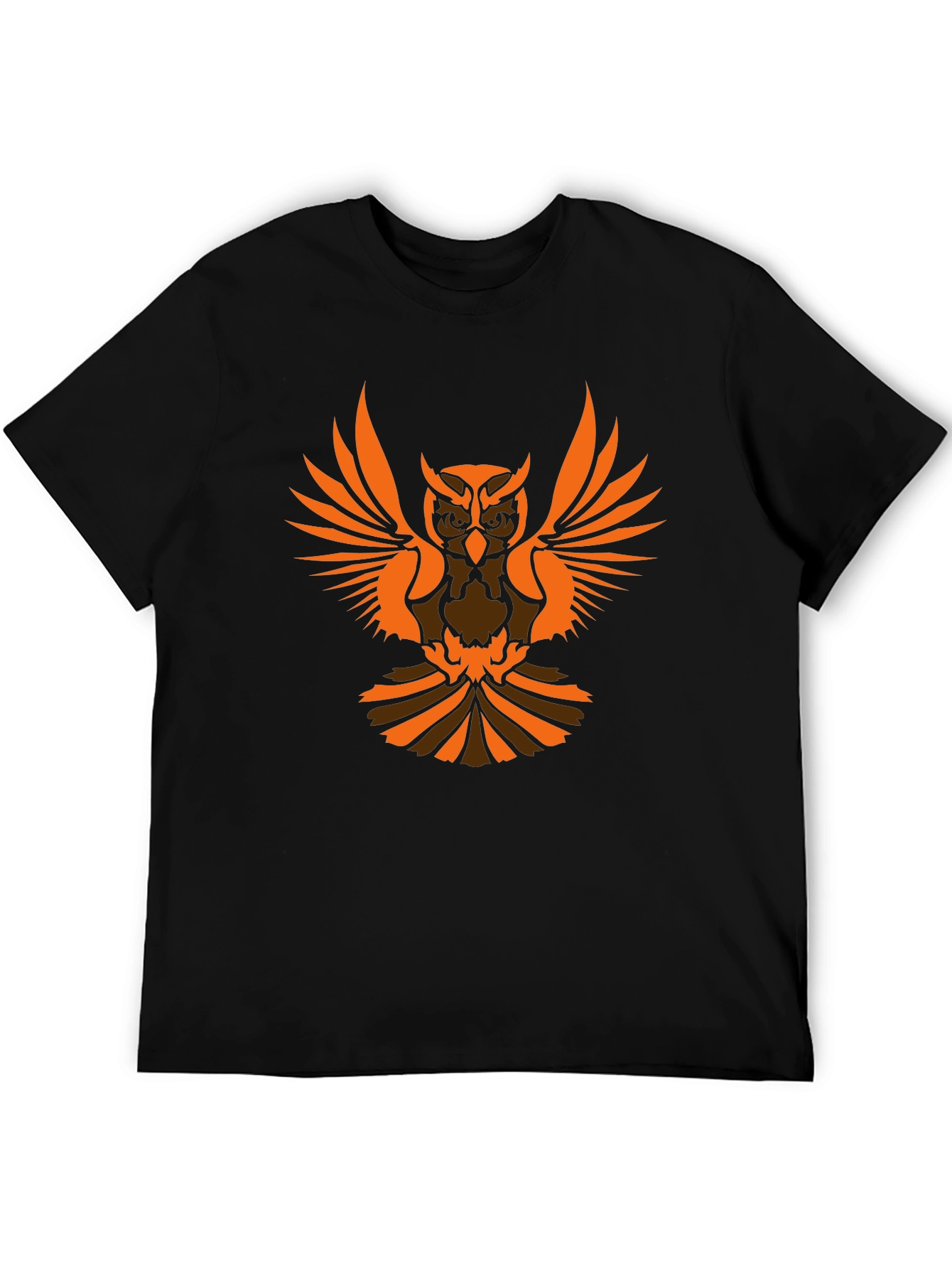 Owl Graphic Print Black T-Shirt