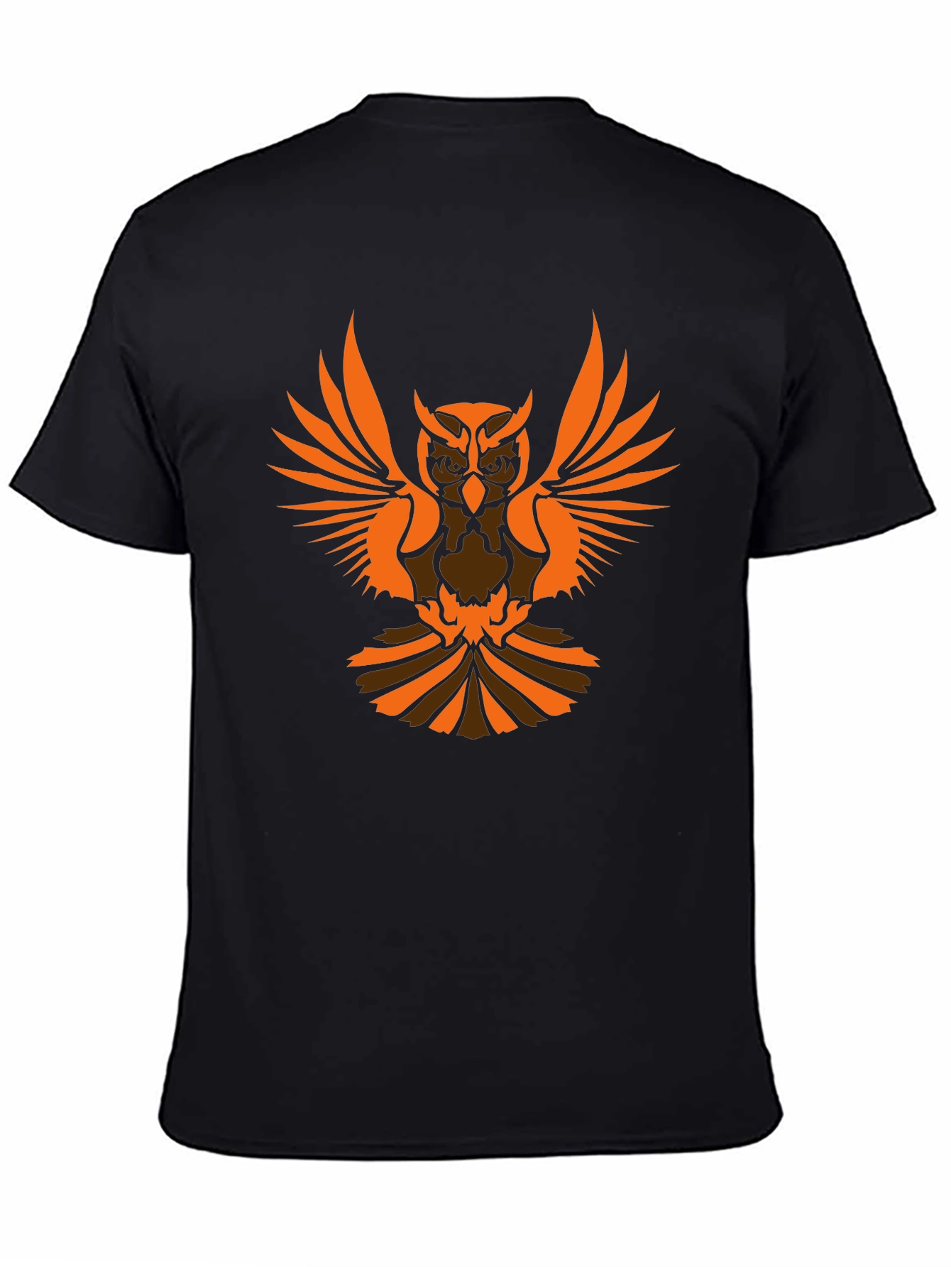 Owl Graphic Print Black T-Shirt