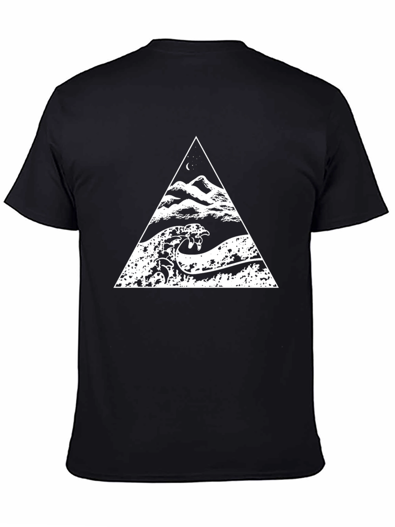 Triangle Wave Graphic Black T-Shirt