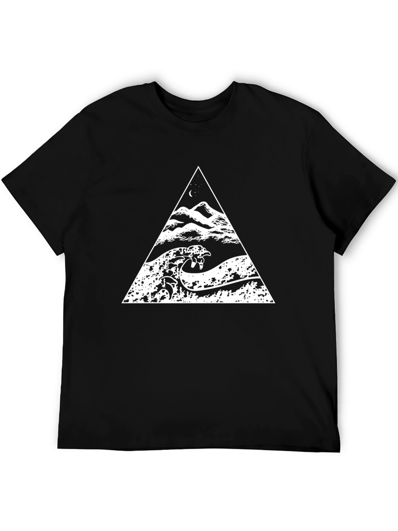 Triangle Wave Graphic Black T-Shirt
