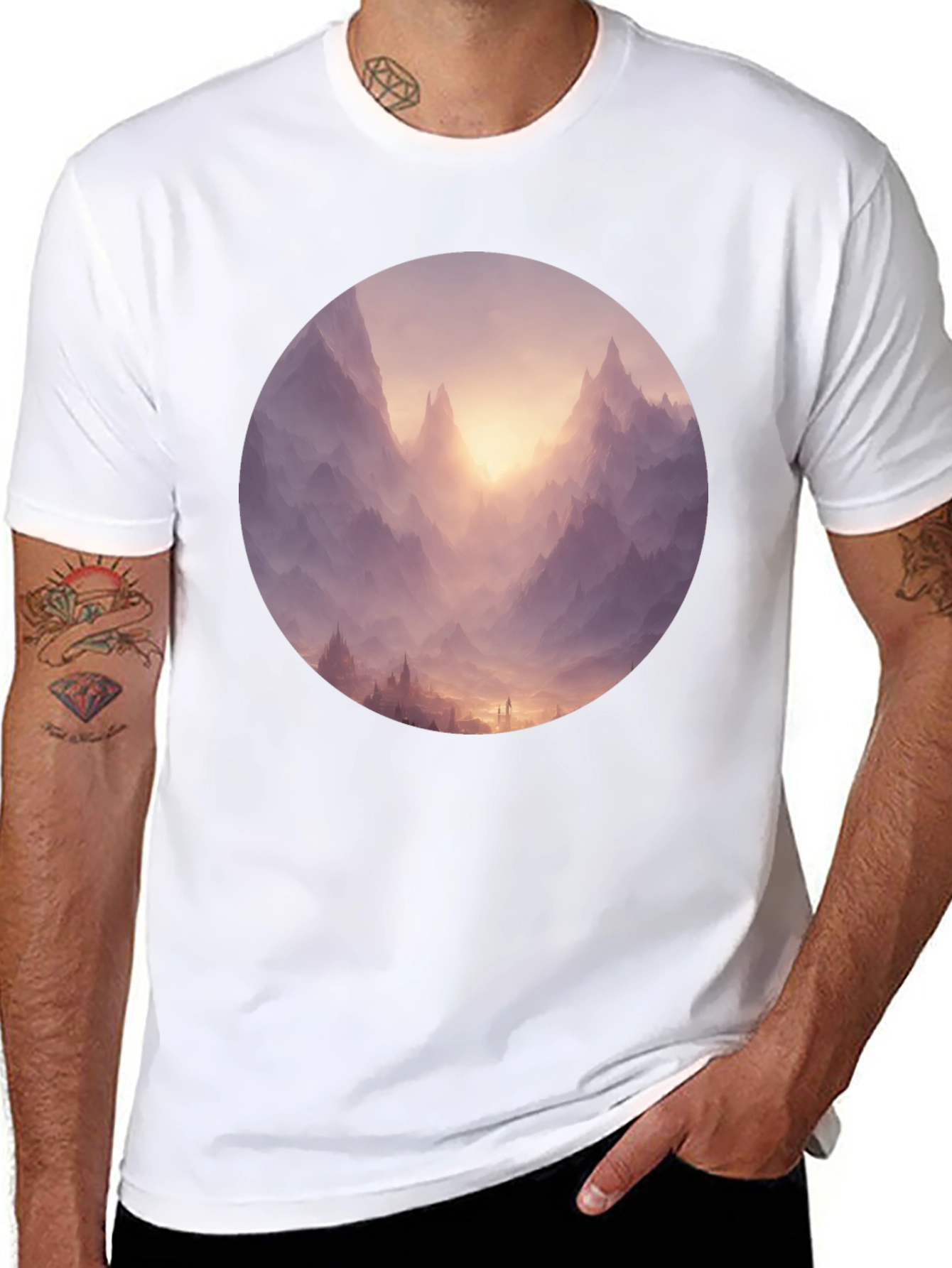 Mystic Mountain View Graphic Tee - Black