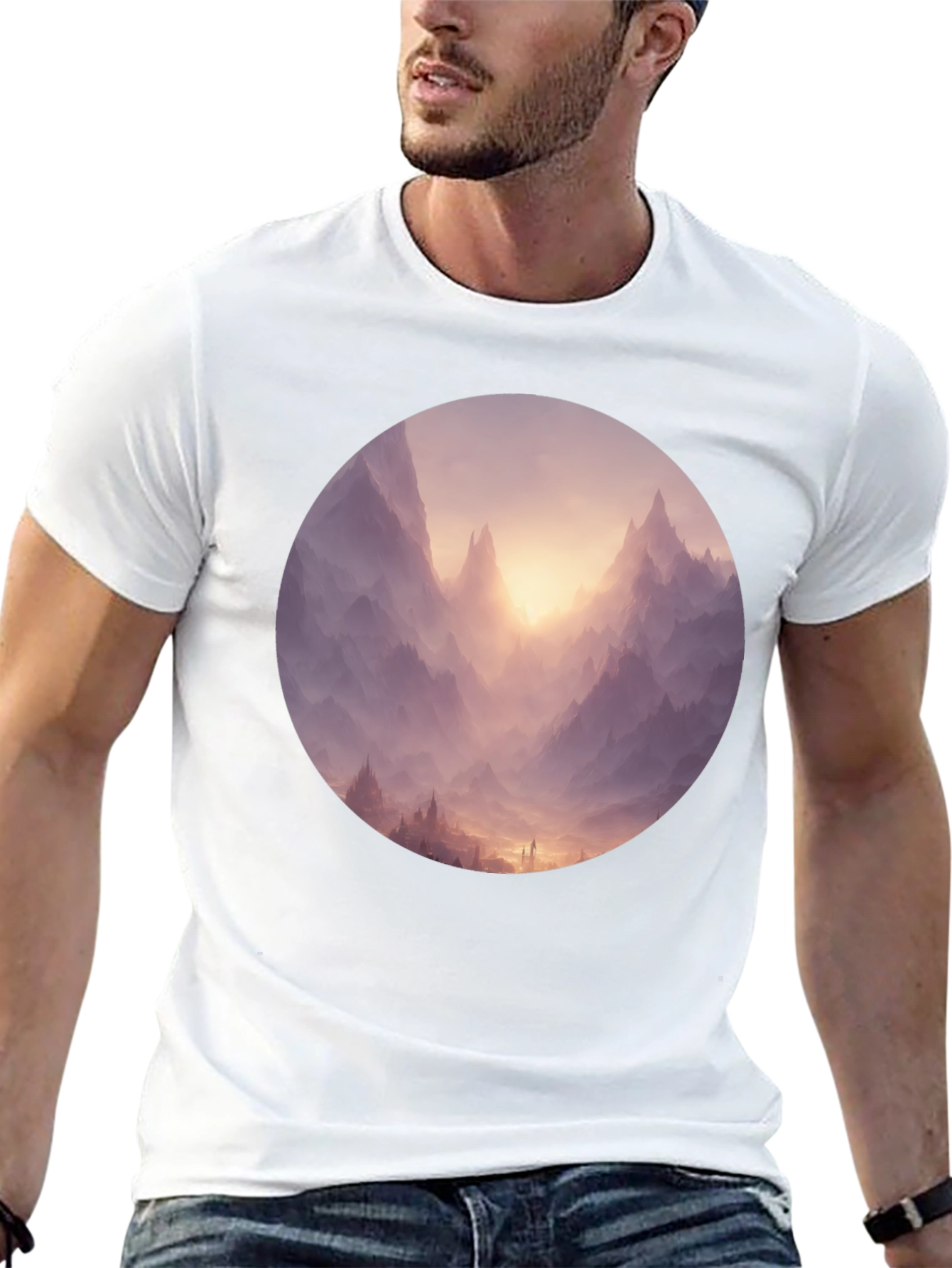 Mystic Mountain View Graphic Tee - Black