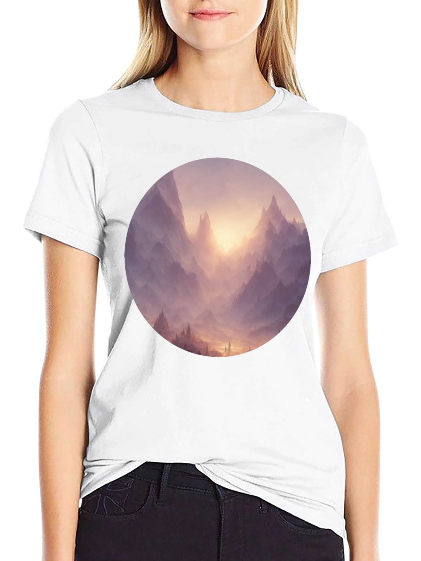 Mystic Mountain View Graphic Tee - Black