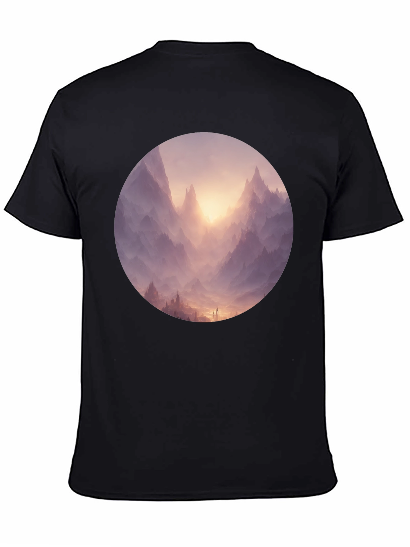 Mystic Mountain View Graphic Tee - Black