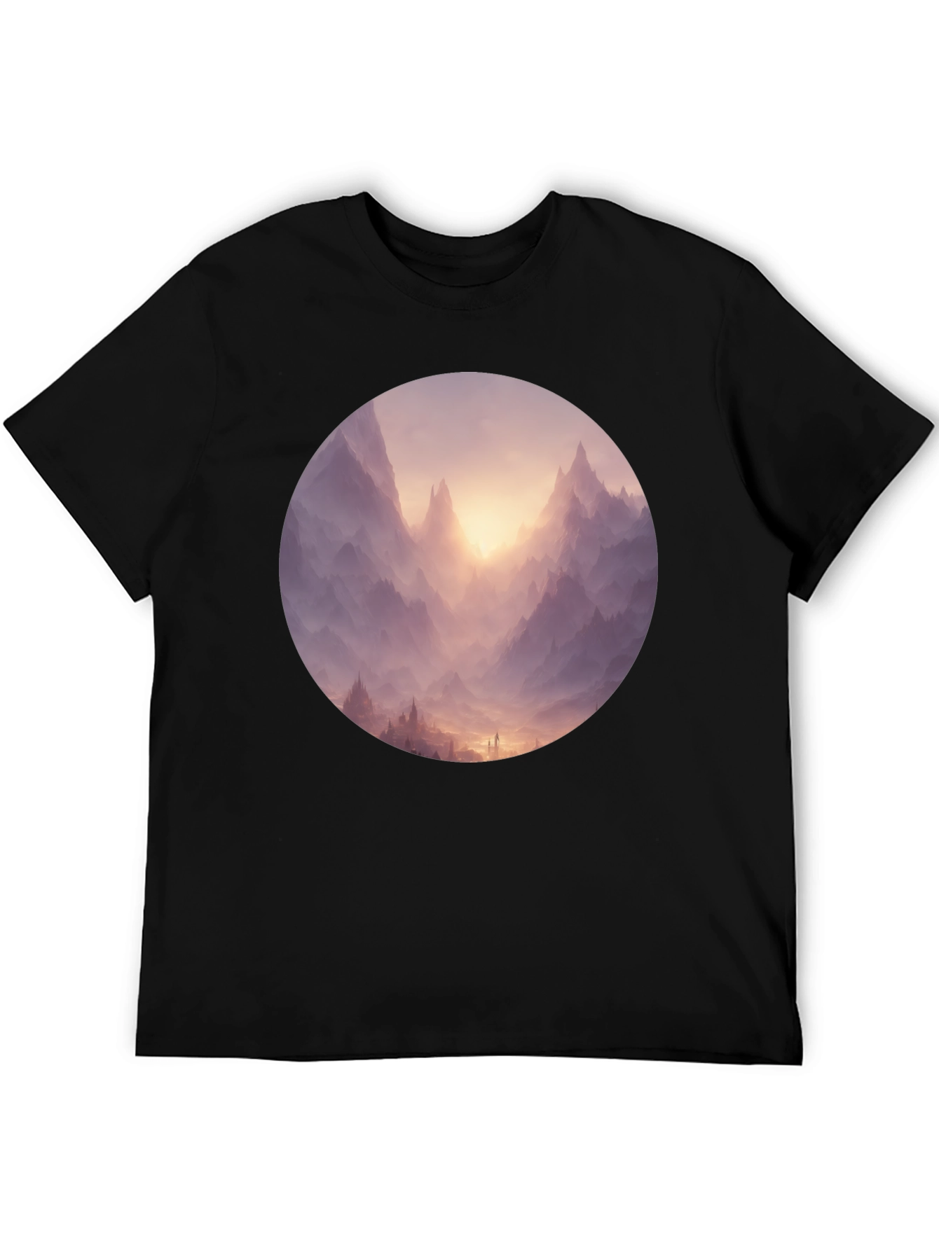 Mystic Mountain View Graphic Tee - Black