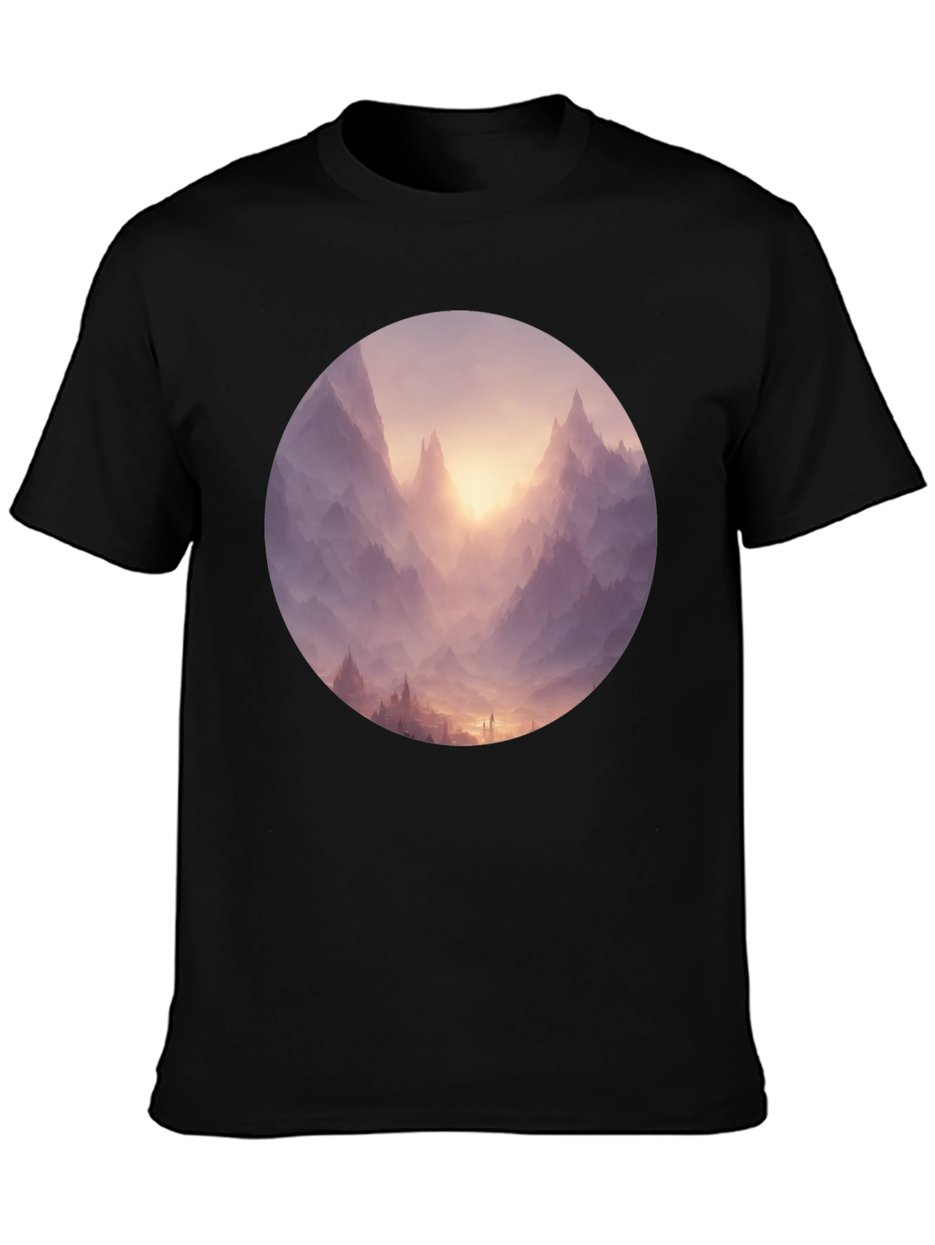 Mystic Mountain View Graphic Tee - Black