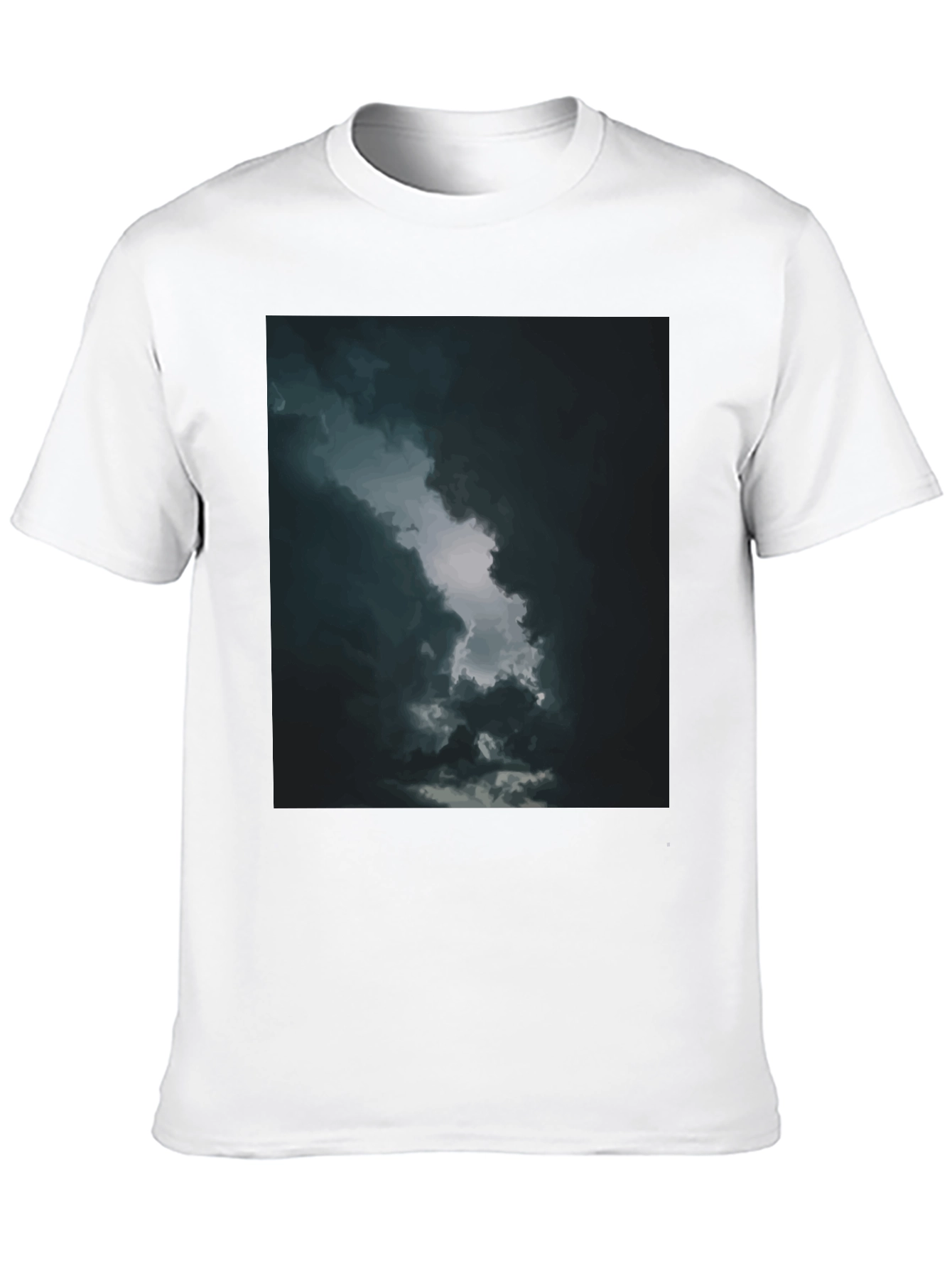 Dark Sky Cloud Graphic Tee - Black Cotton T-Shirt