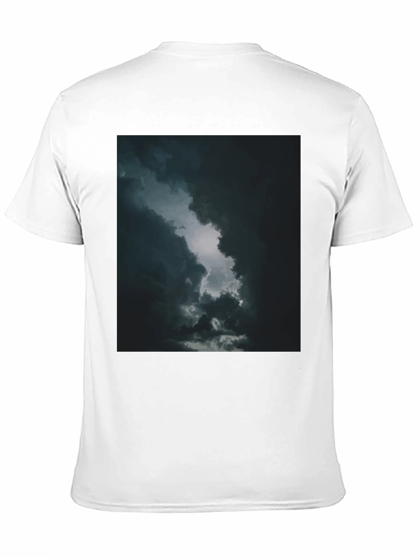 Dark Sky Cloud Graphic Tee - Black Cotton T-Shirt