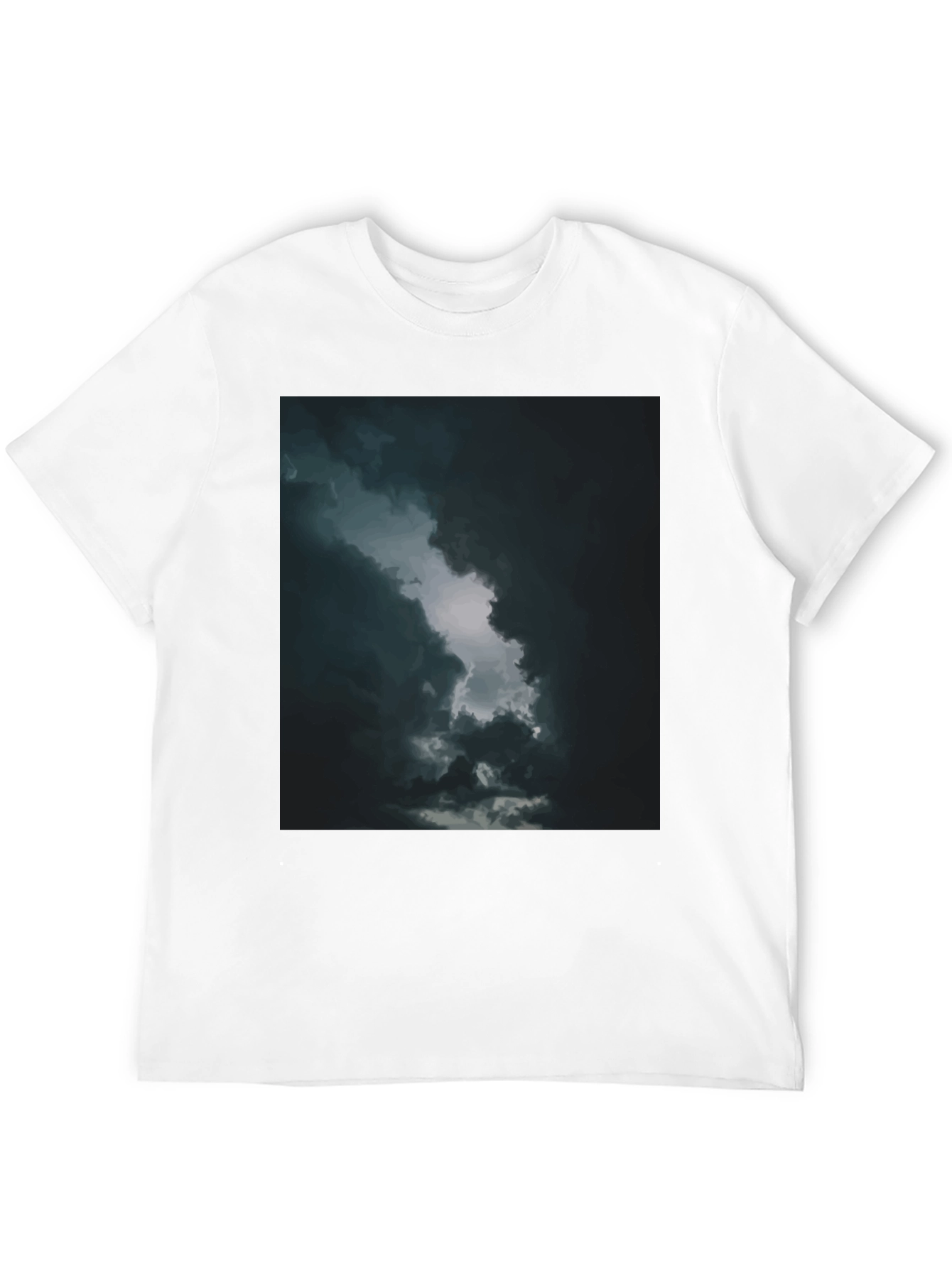 Dark Sky Cloud Graphic Tee - Black Cotton T-Shirt
