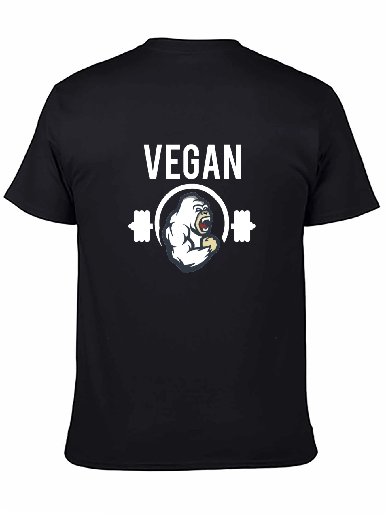 Vegan Gorilla Graphic T-Shirt - Black