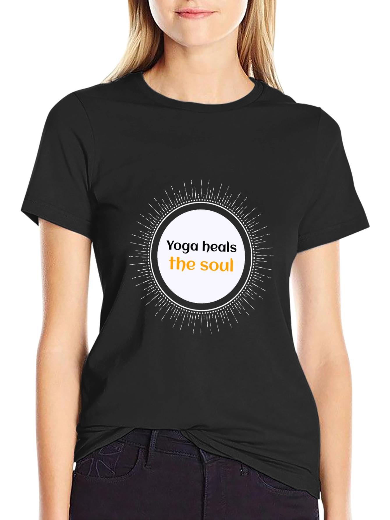 Yoga Heals the Soul Graphic Tee - Black T-Shirt