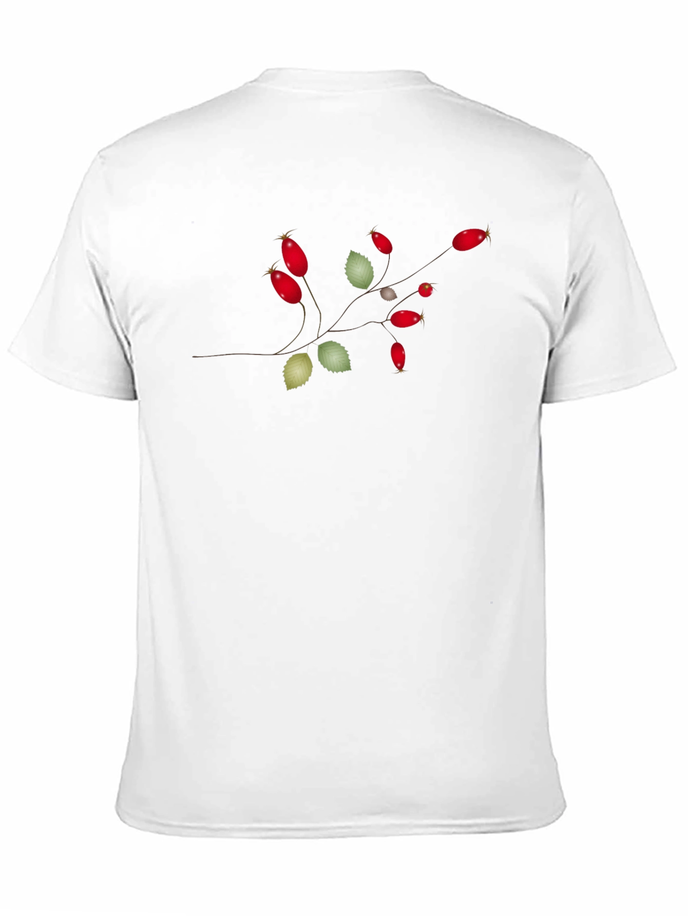 Botanical Rosehip Branch Graphic Tee - Black