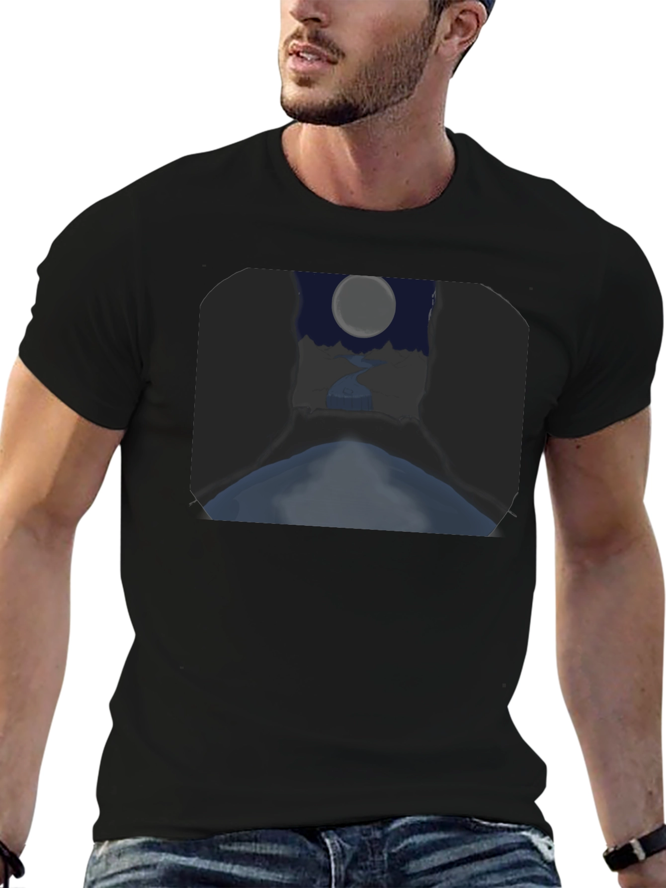Moonlit River Graphic Tee - Unique Design