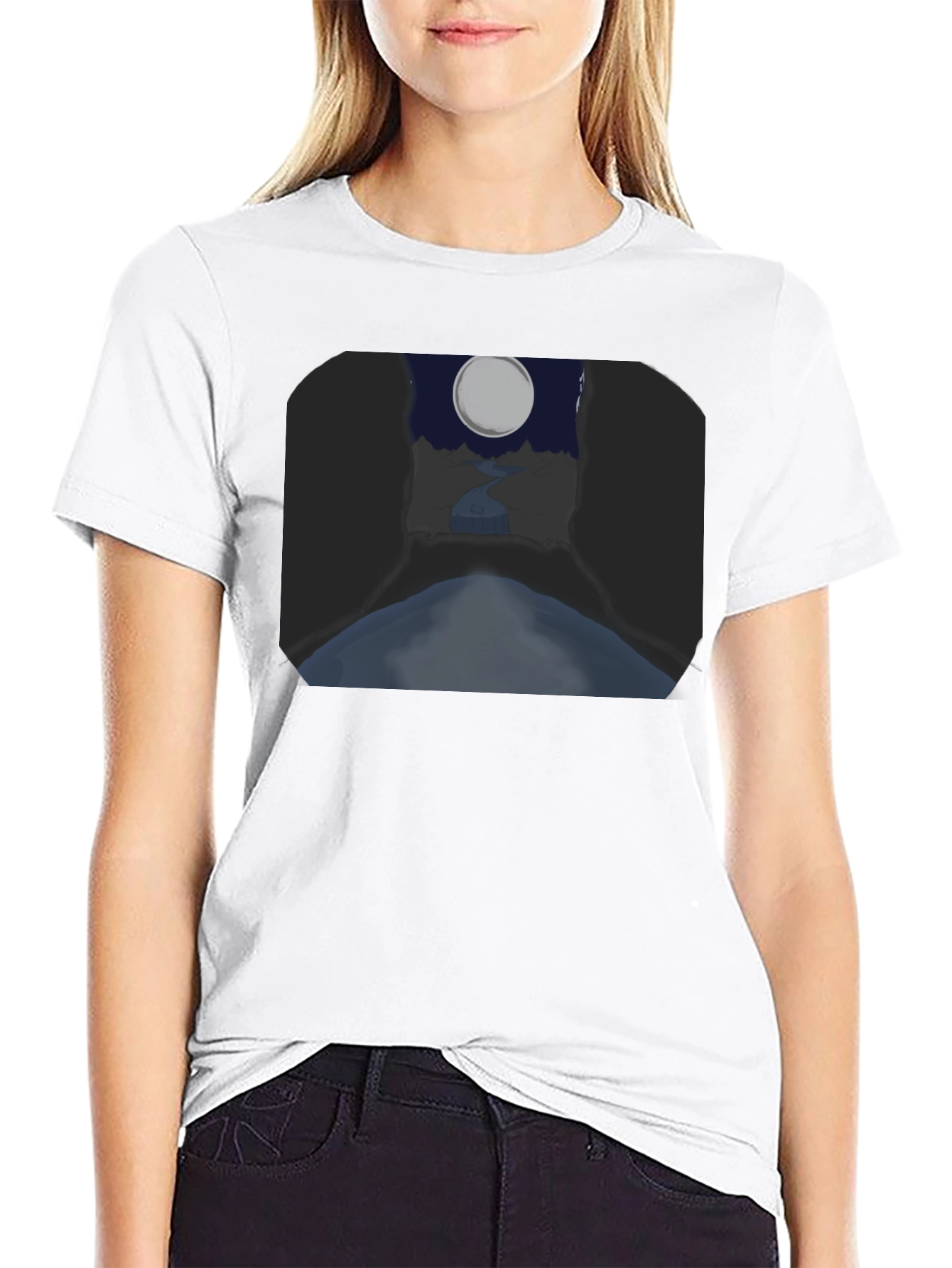 Moonlit River Graphic Tee - Unique Design