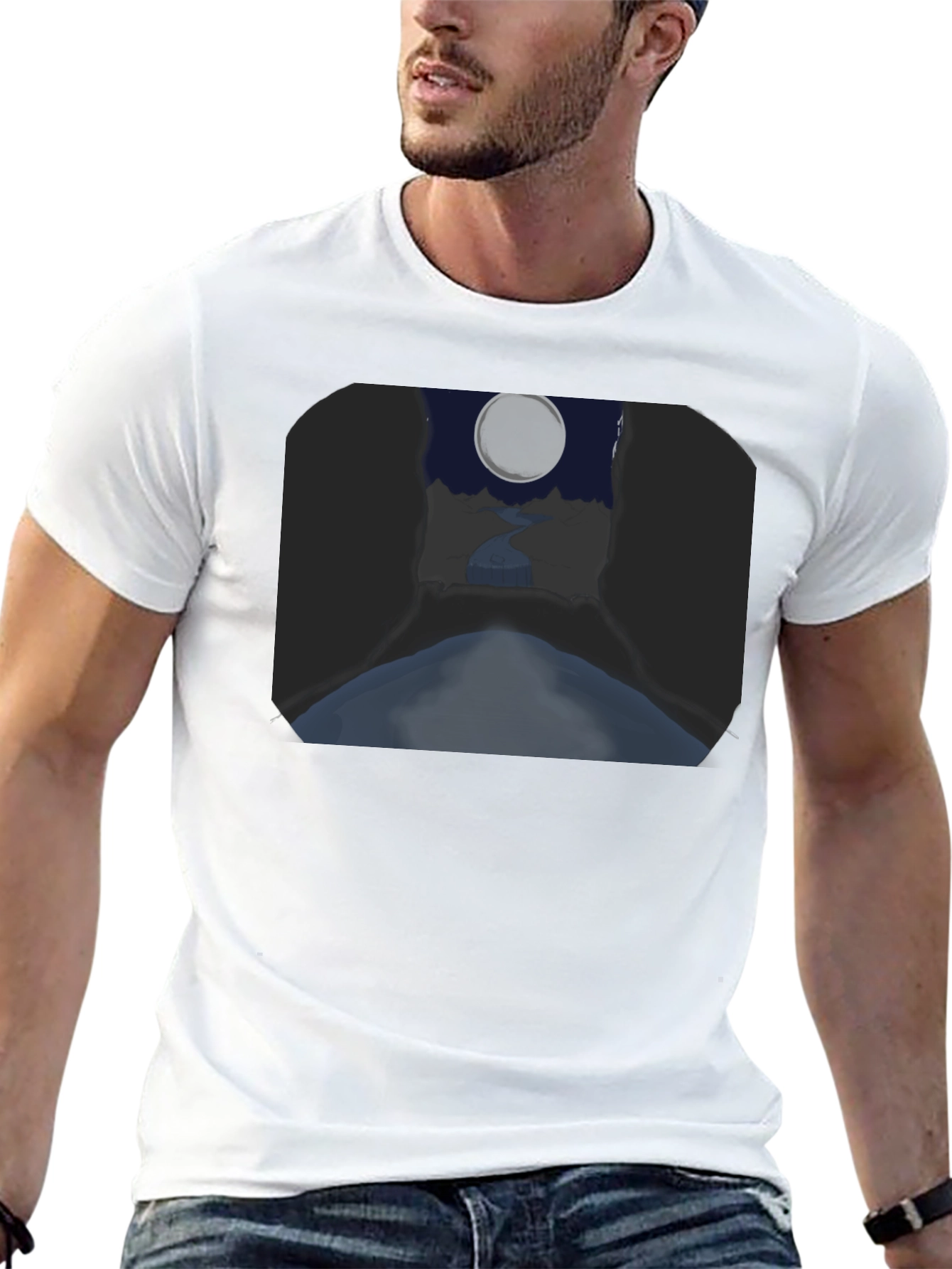 Moonlit River Graphic Tee - Unique Design