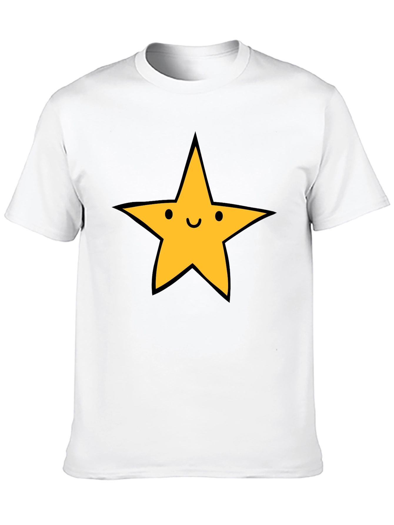 Happy Star Graphic Tee - Black Casual T-Shirt