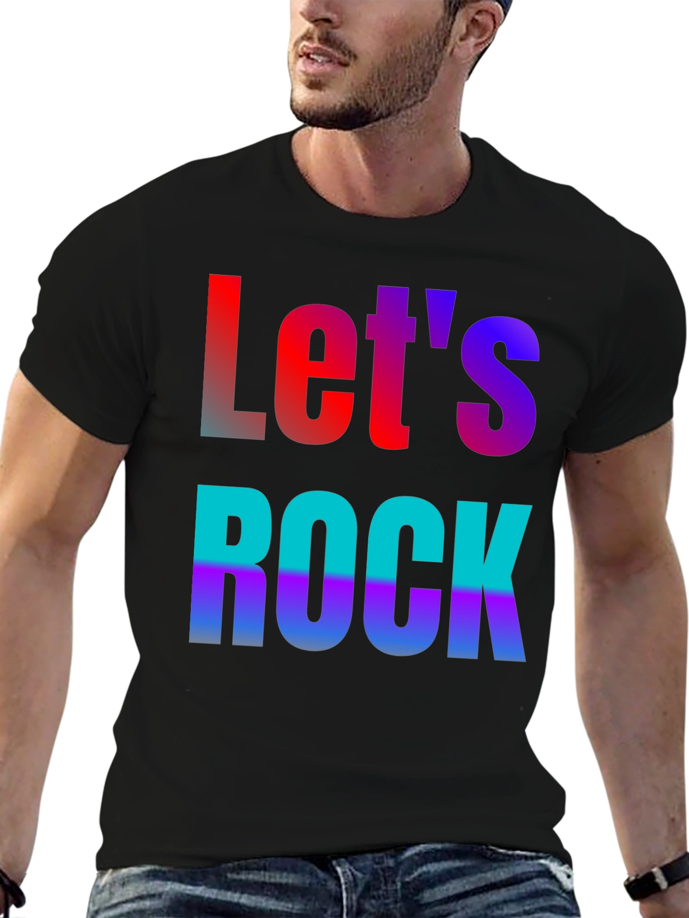 Lets Rock Black Graphic Tee