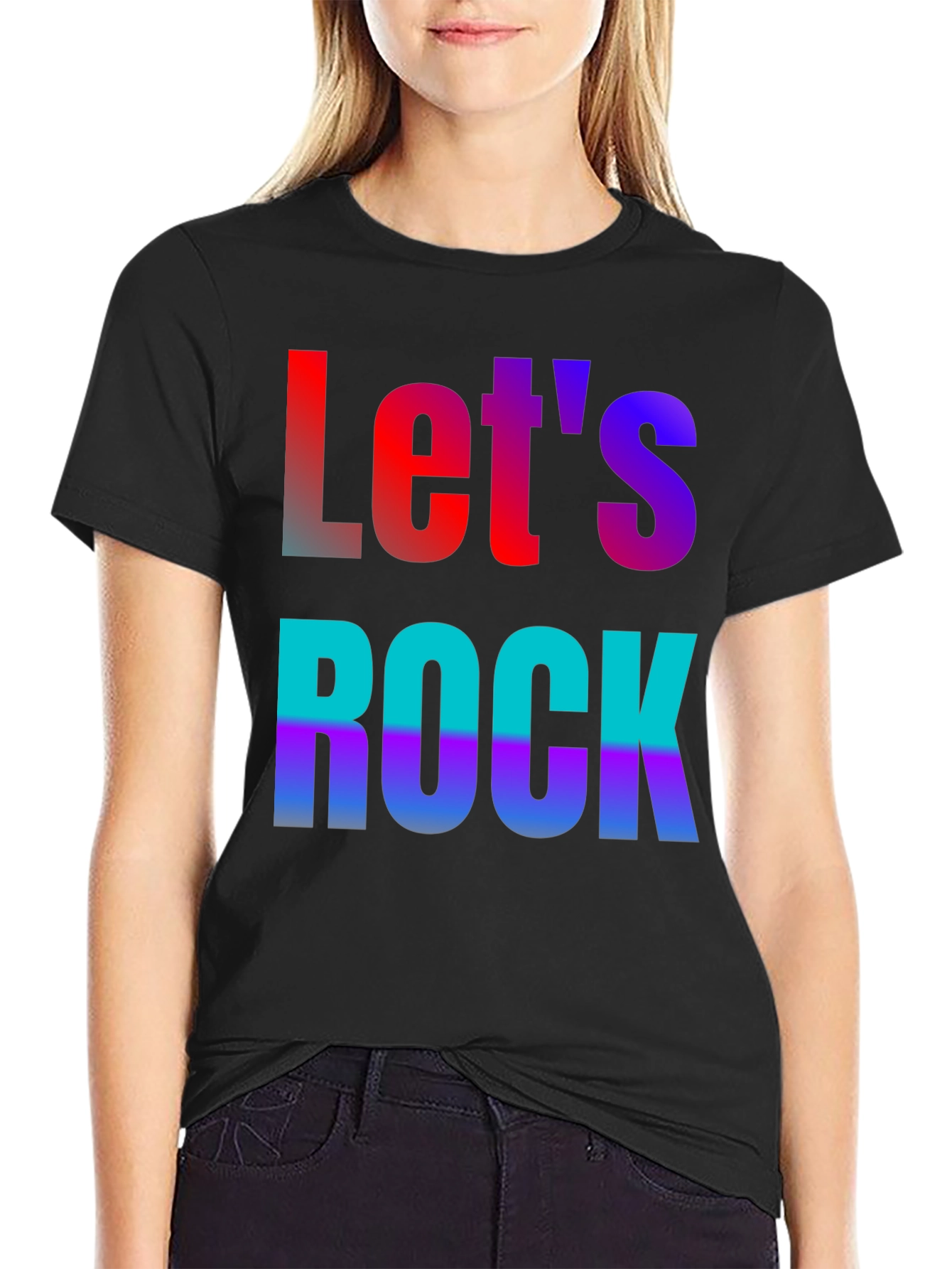 Lets Rock Black Graphic Tee