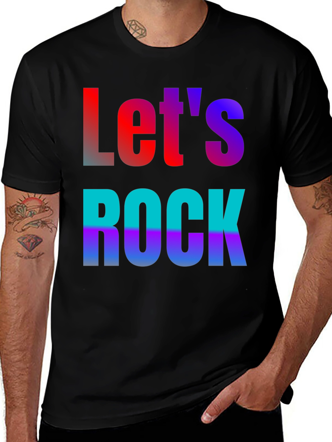 Lets Rock Black Graphic Tee