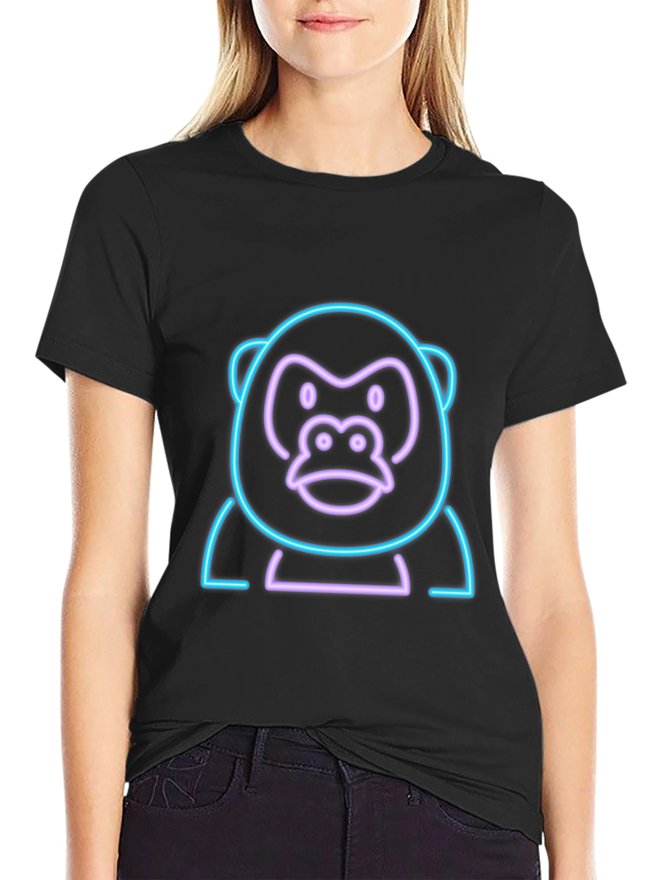 Neon Gorilla Graphic Tee - Black