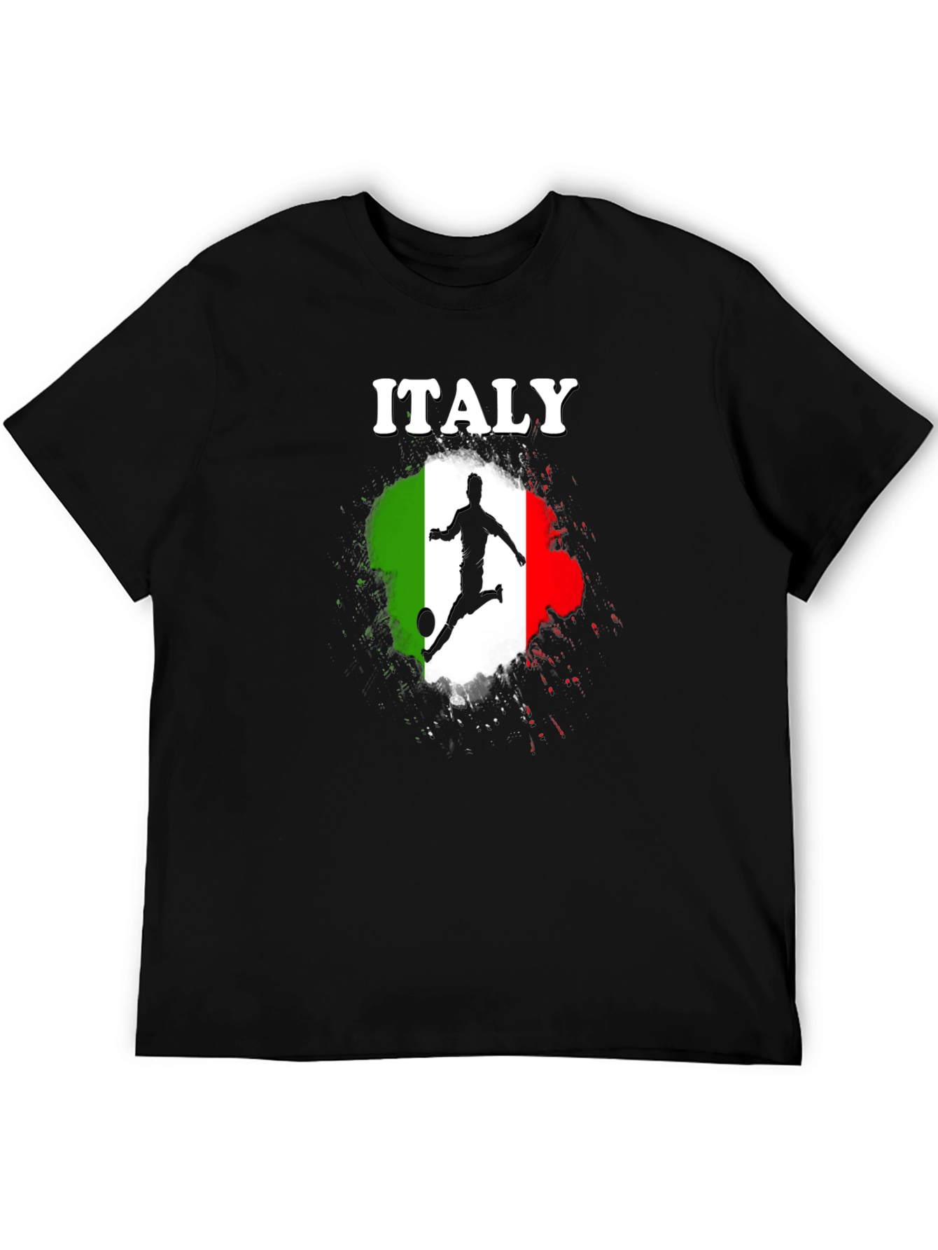 Italy Soccer Graphic Black T-Shirt