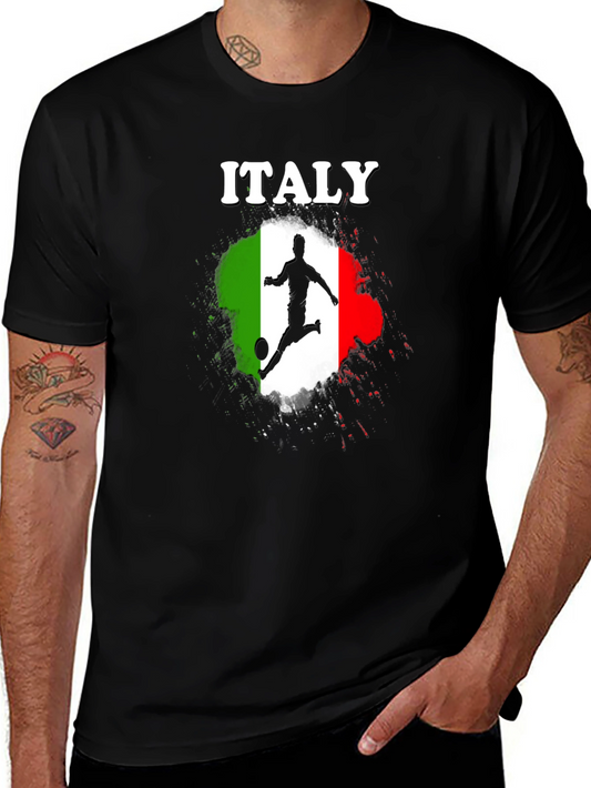 Italy Soccer Graphic Black T-Shirt