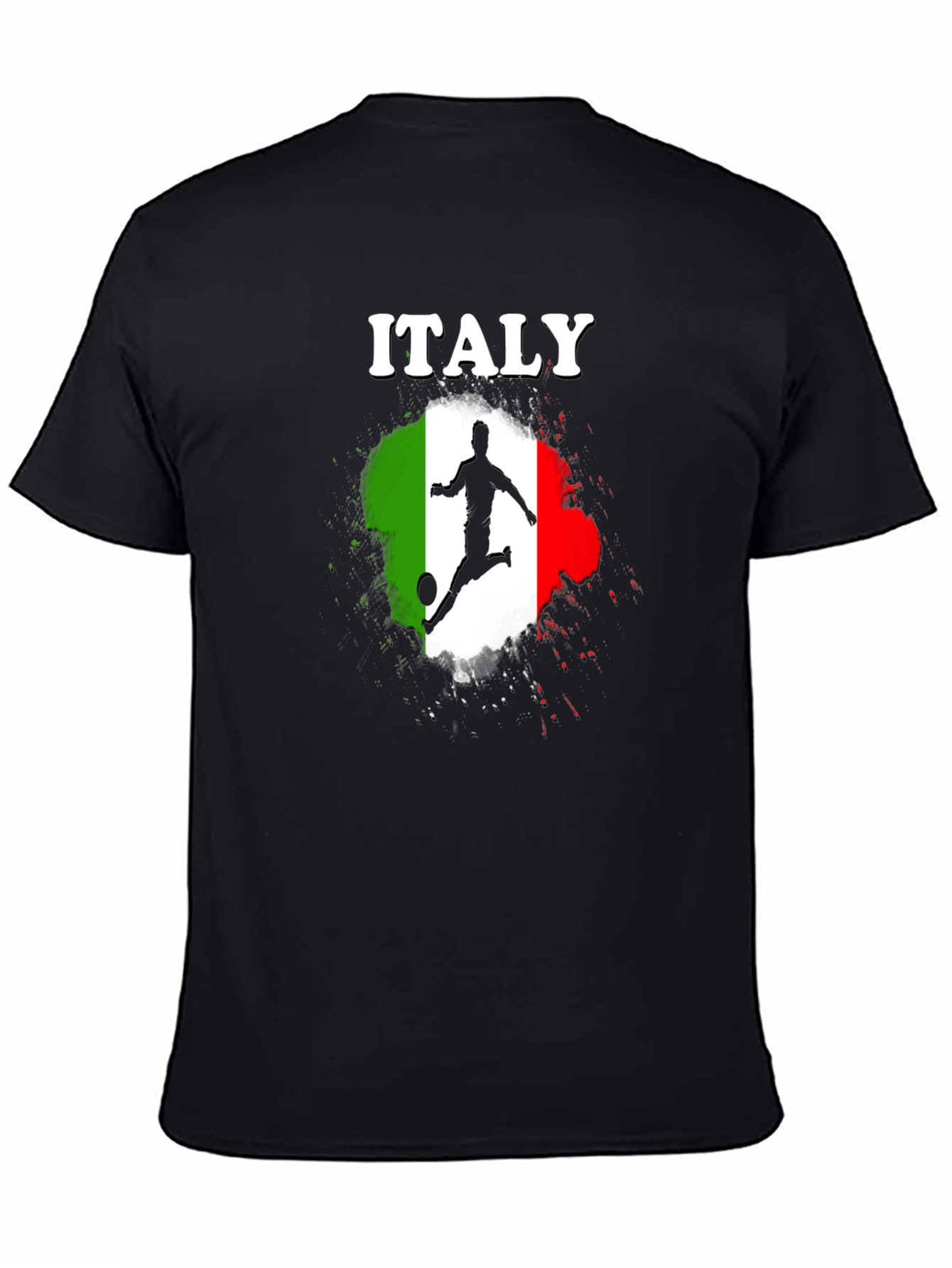 Italy Soccer Graphic Black T-Shirt