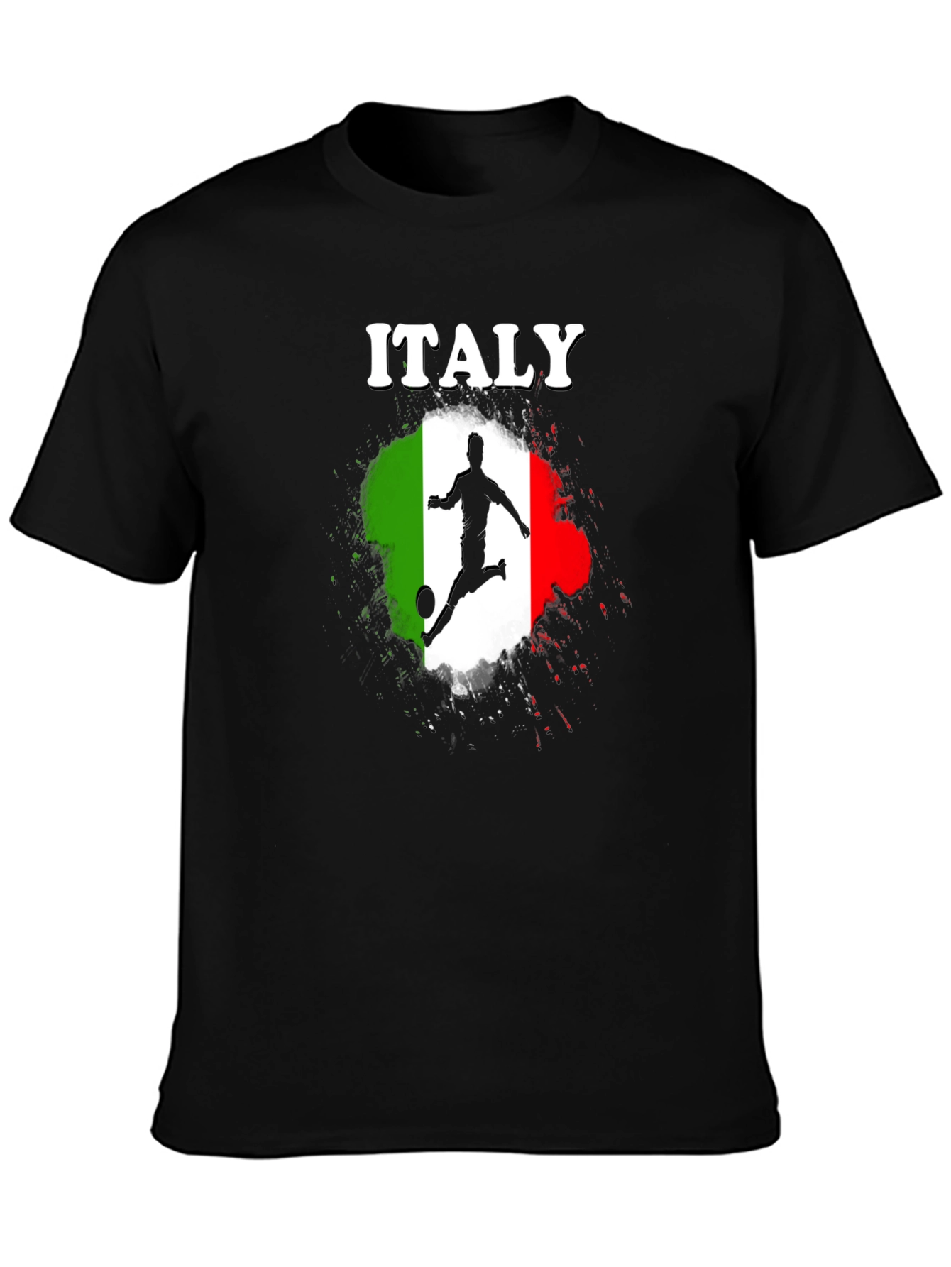 Italy Soccer Graphic Black T-Shirt