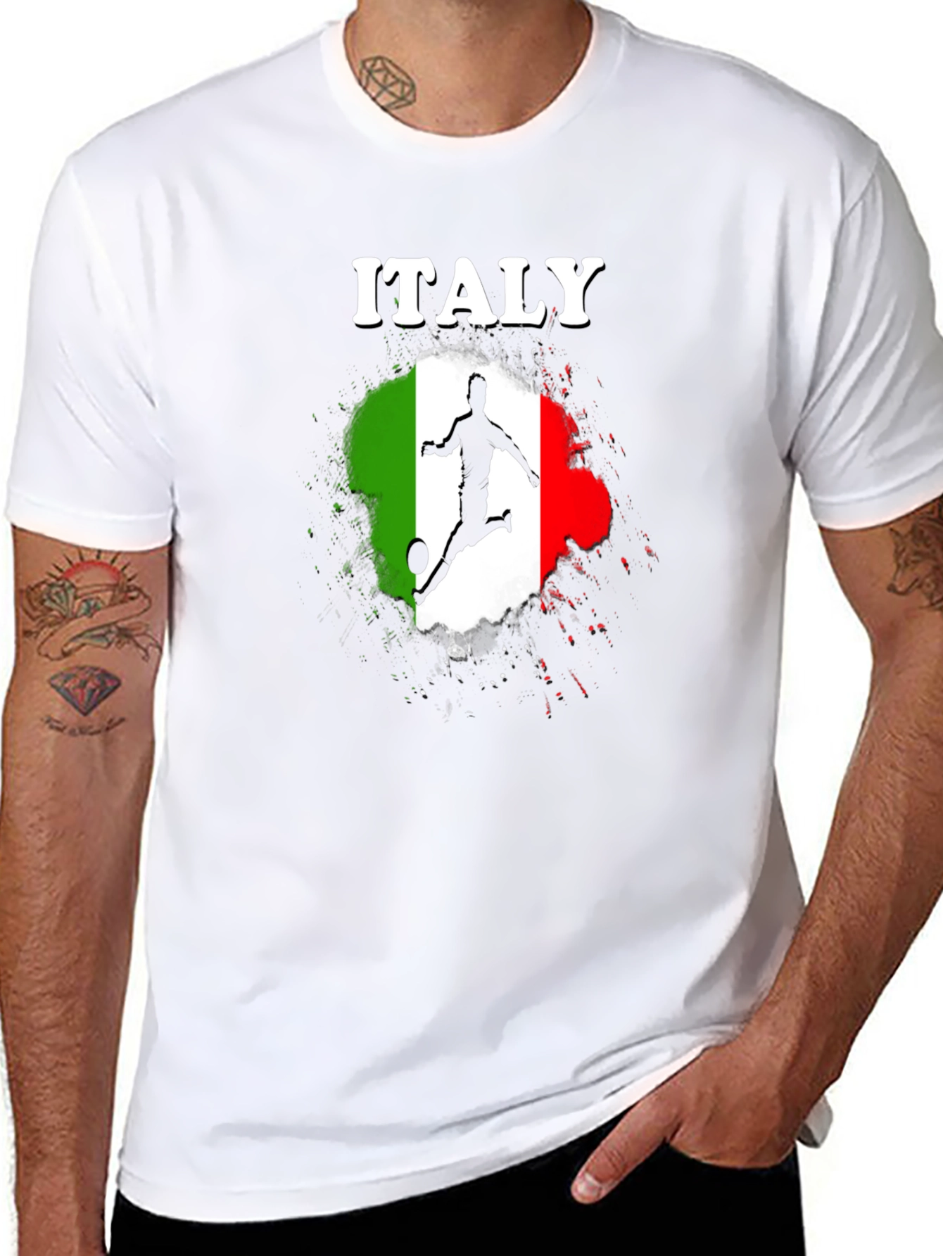 Italy Soccer Graphic Black T-Shirt
