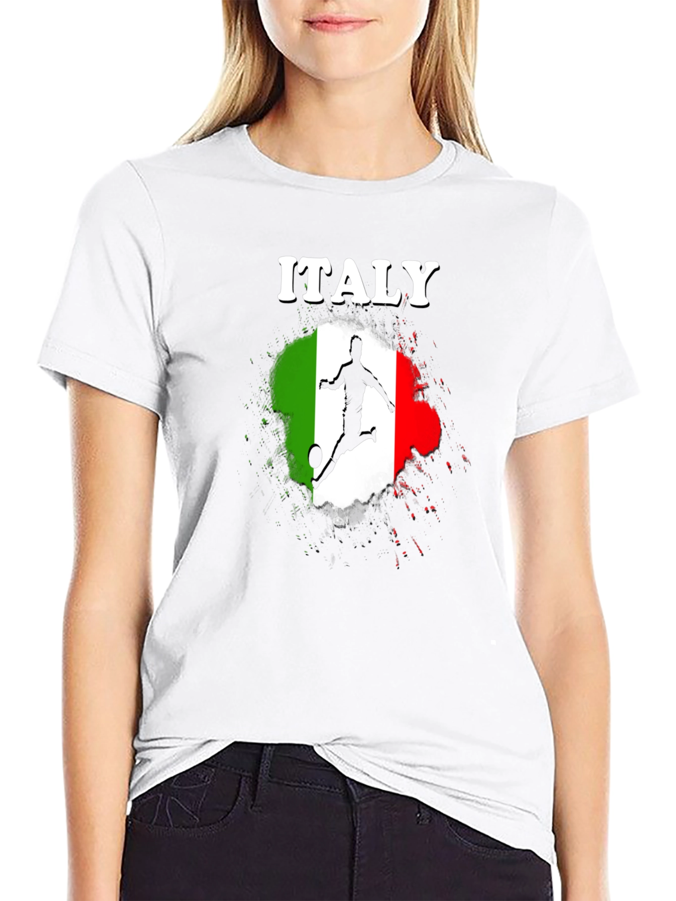 Italy Soccer Graphic Black T-Shirt
