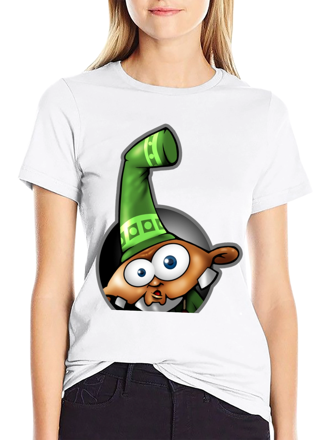 Cartoon Elf Graphic T-Shirt