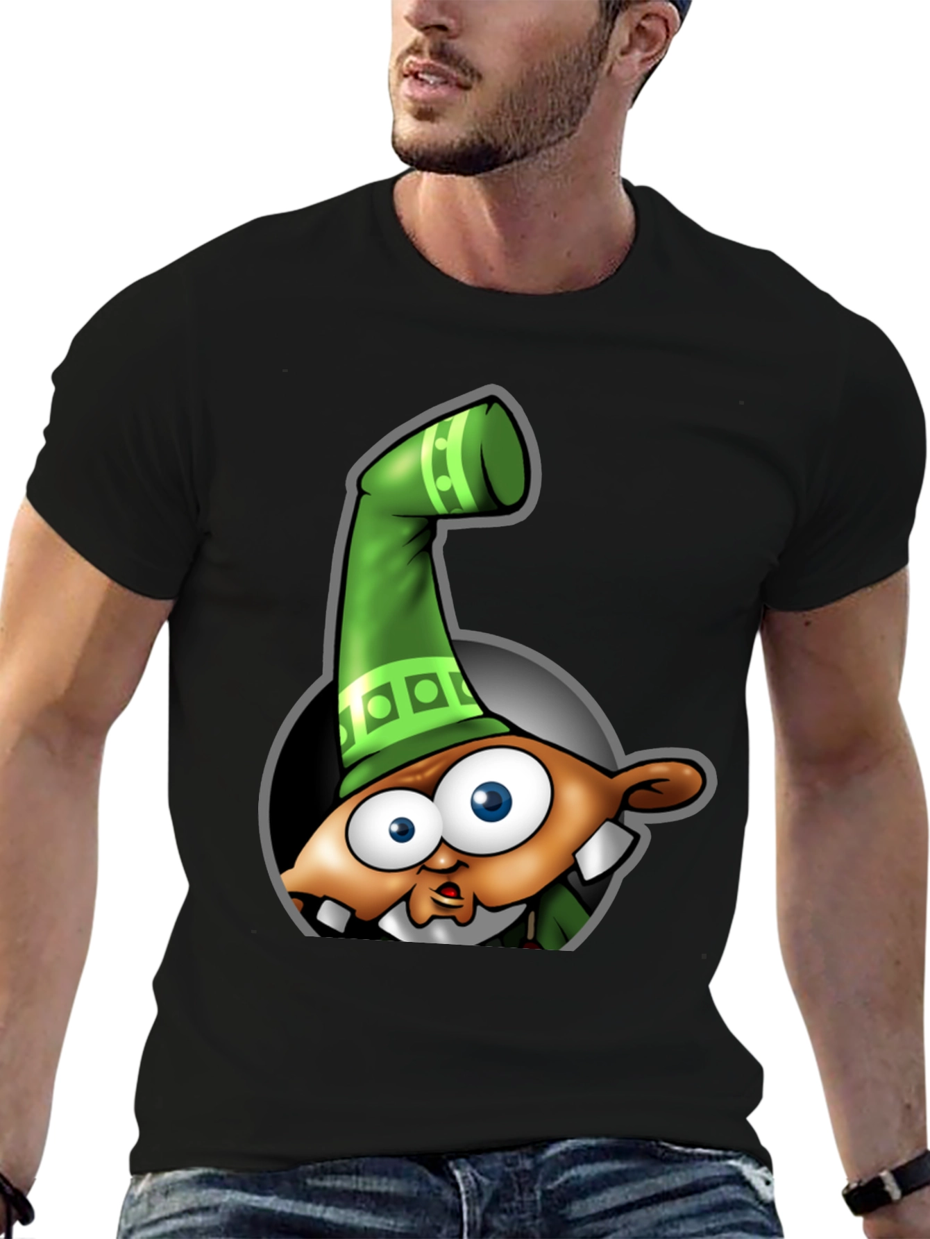 Cartoon Elf Graphic T-Shirt