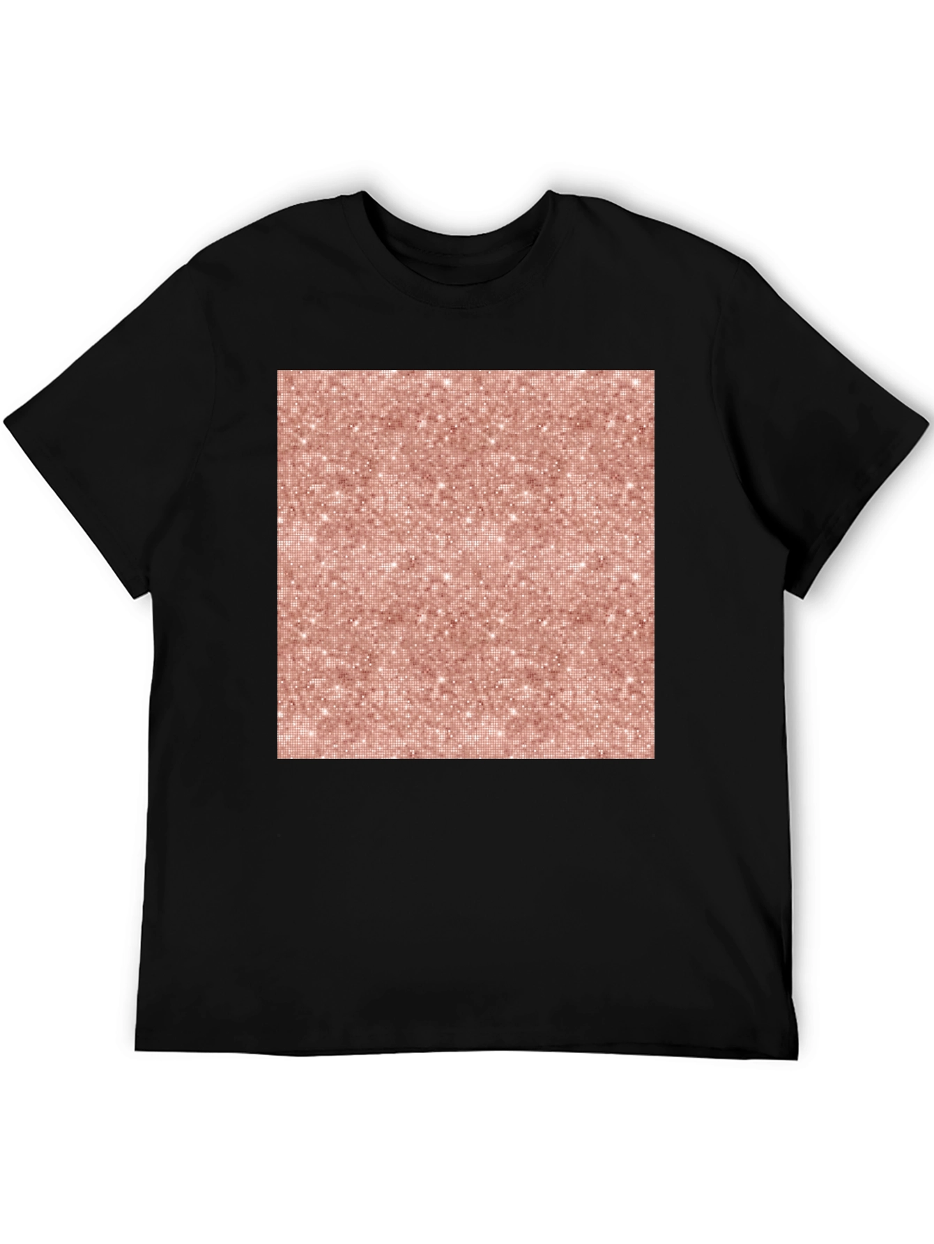 Stylish Black Tee with Rose Gold Pattern