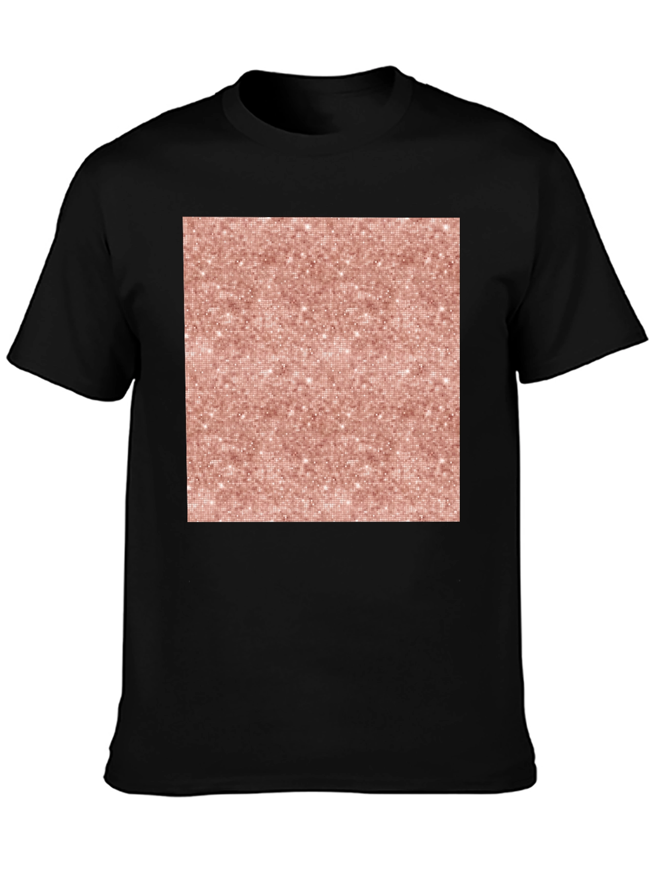 Stylish Black Tee with Rose Gold Pattern