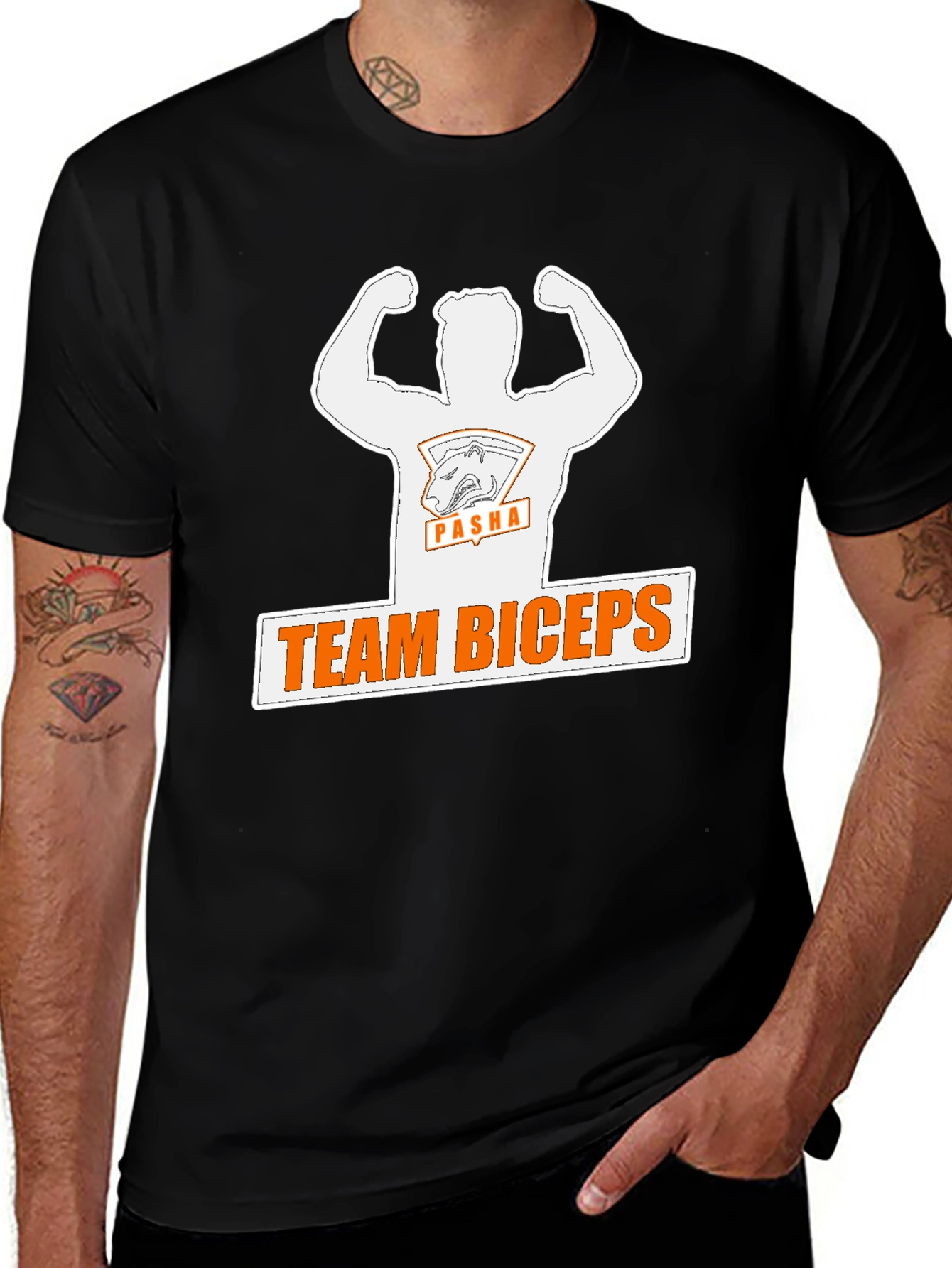 Team Biceps Graphic Tee - Bold Black T-Shirt
