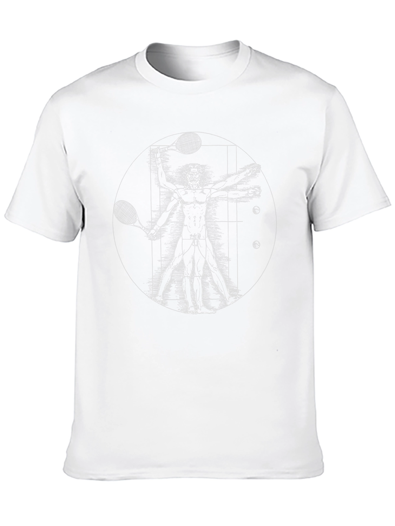Vitruvian Man Tennis Graphic T-Shirt