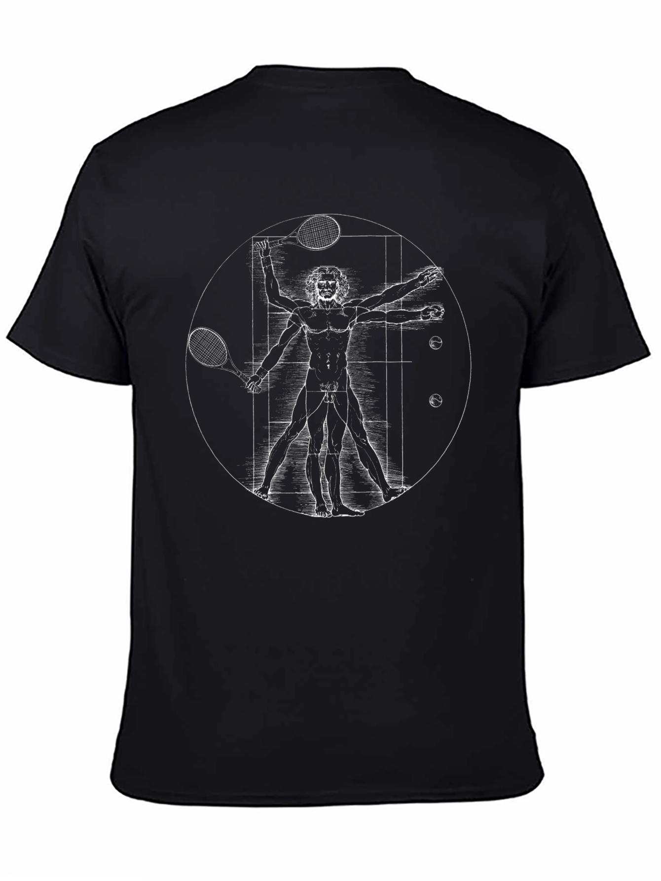 Vitruvian Man Tennis Graphic T-Shirt