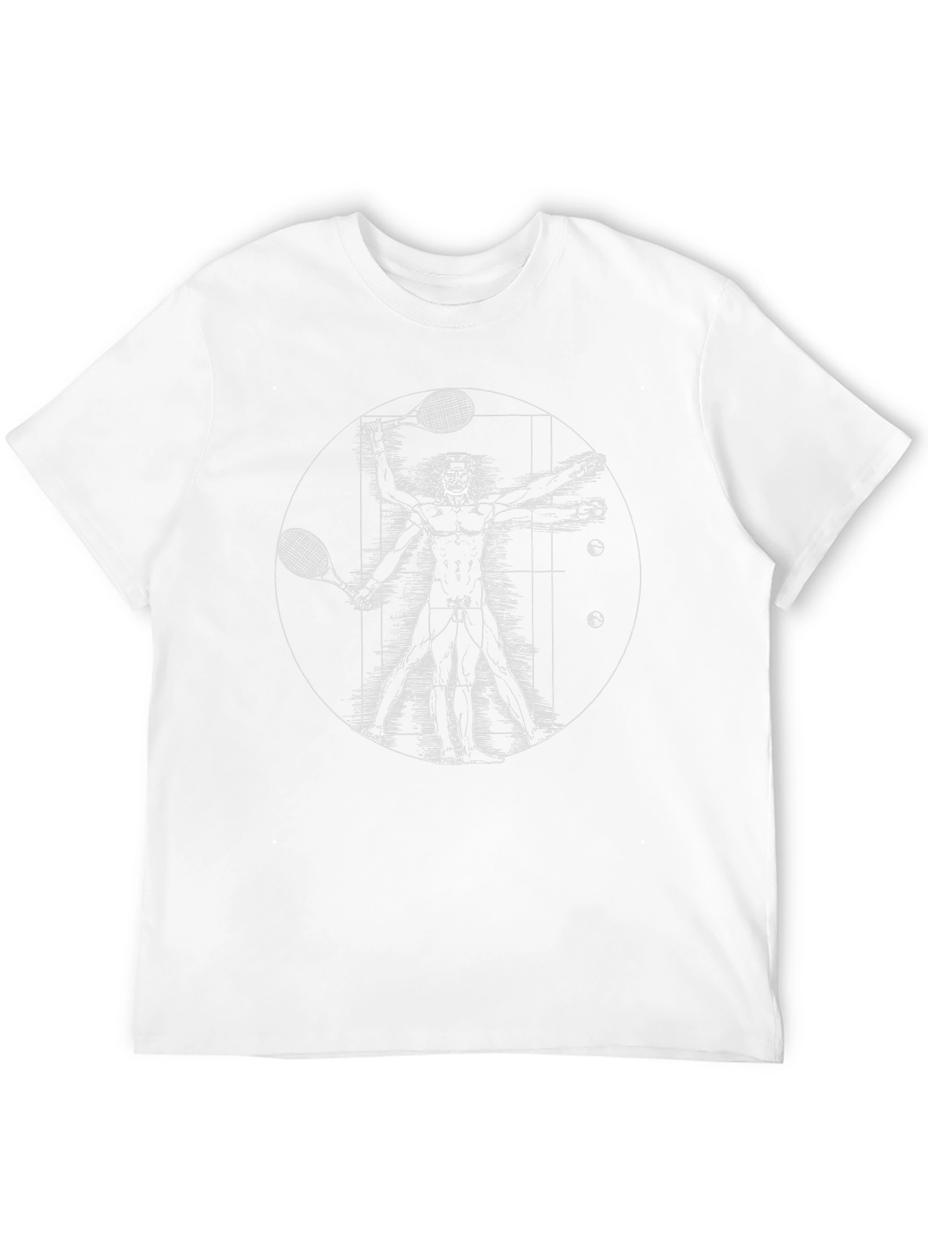 Vitruvian Man Tennis Graphic T-Shirt