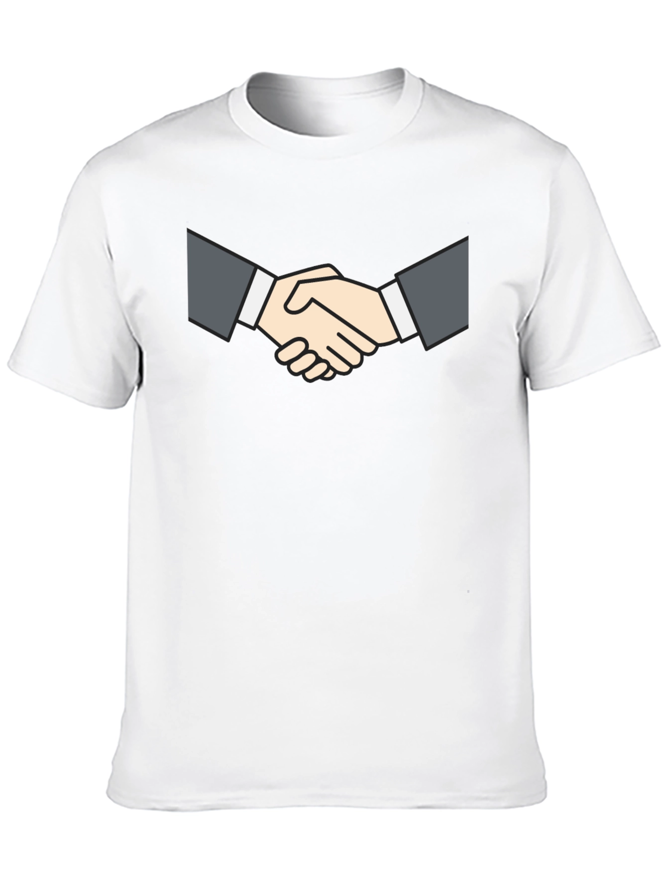 Business Handshake Graphic Tee - Black Short Sleeve